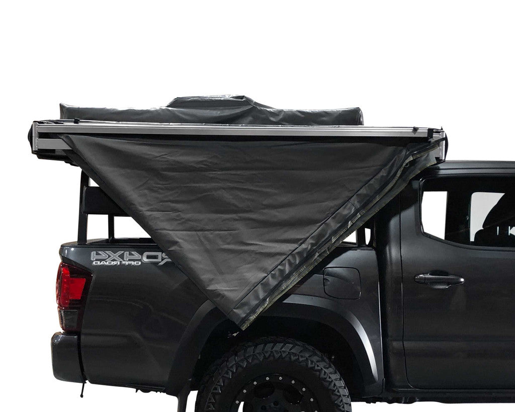 OVS HD Nomadic 270 - Awning, Passenger Side, Grey Body, Green Trim & Black Travel Cover