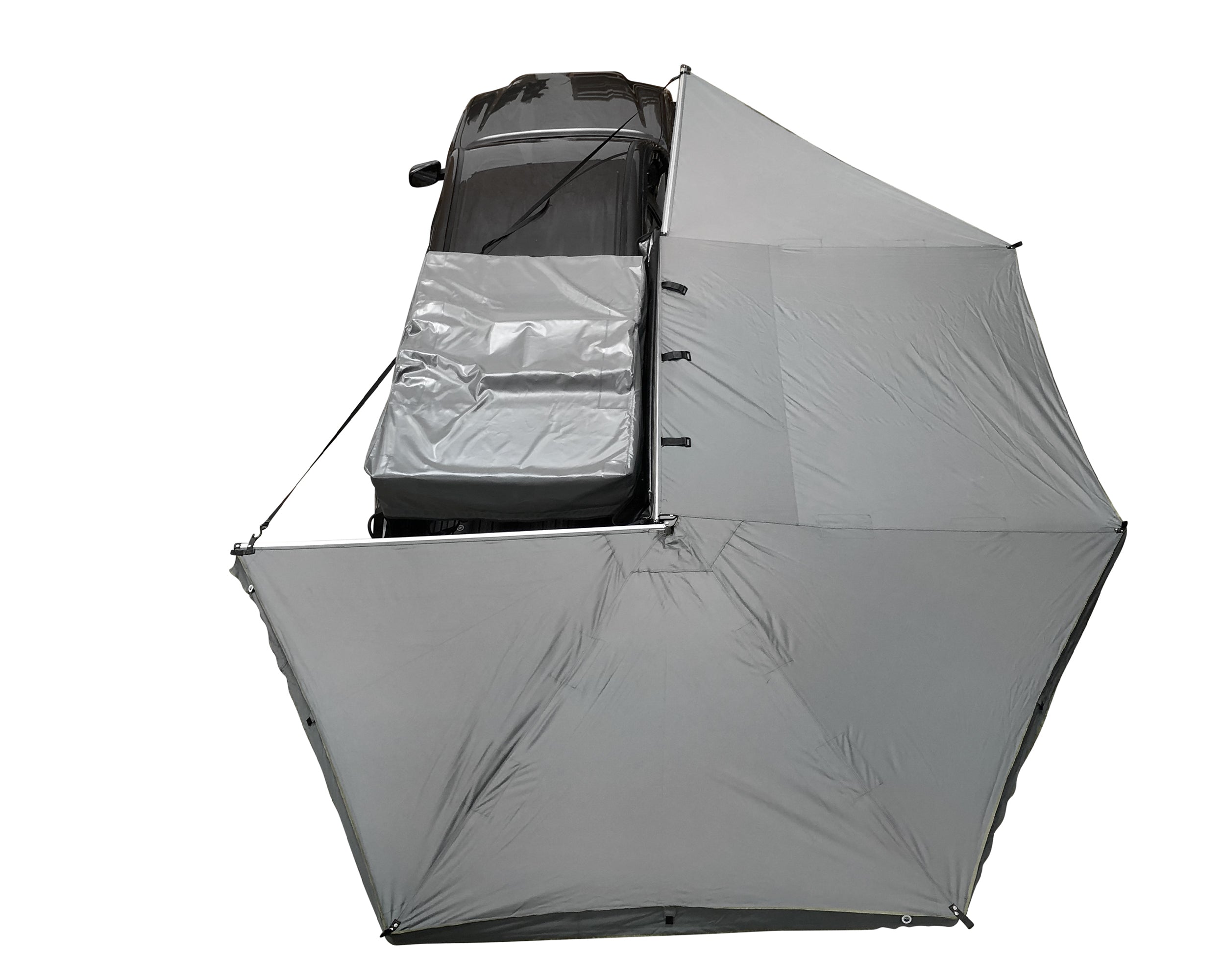 OVS HD Nomadic 270 - Awning, Driver Side, Grey Body, Green Trim & Black Travel Cover  - No Brackets, No Hardware, No Accessories