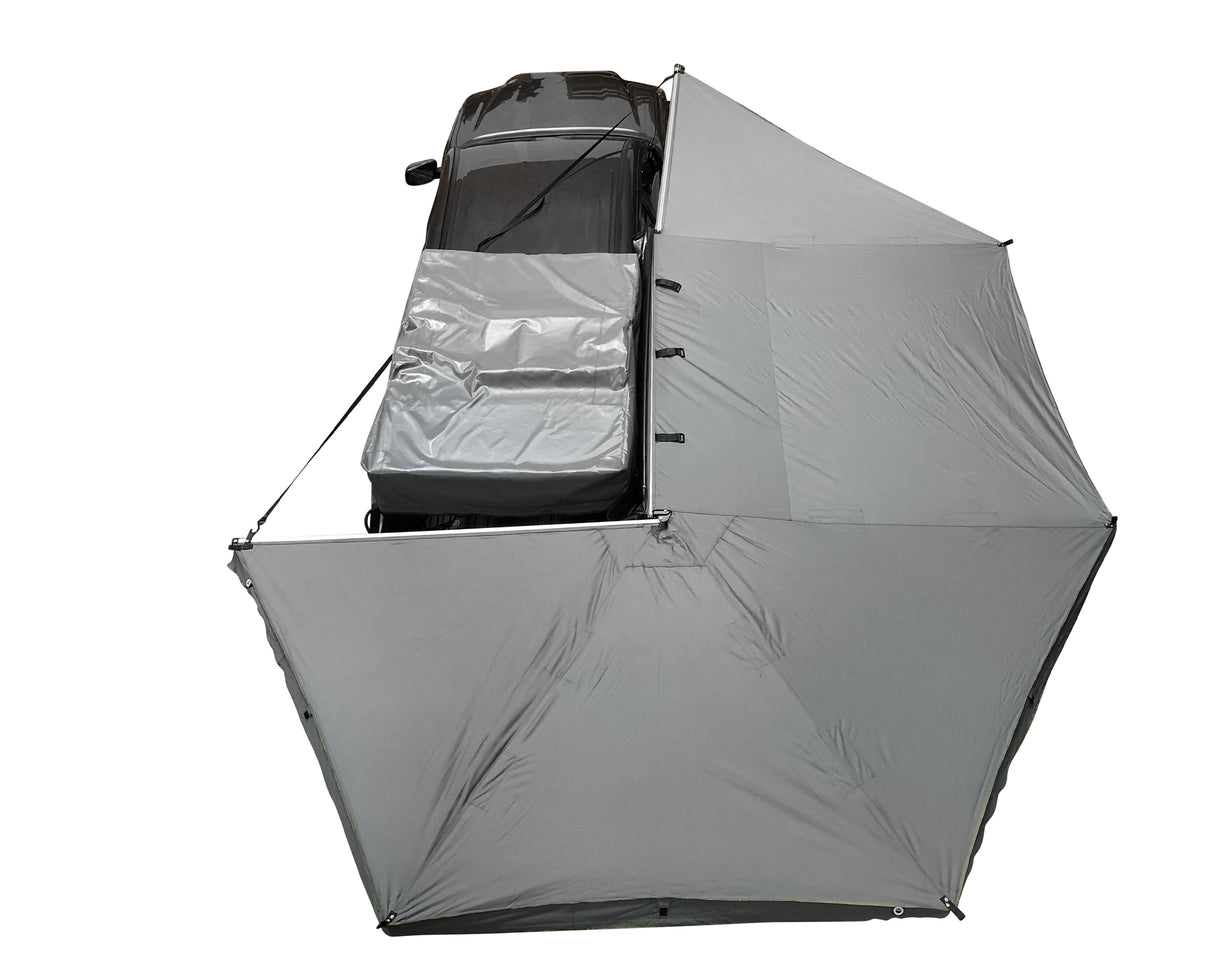 OVS HD Nomadic 270 - Awning, Driver Side, Grey Body, Green Trim & Black Travel Cover  - No Brackets, No Hardware, No Accessories