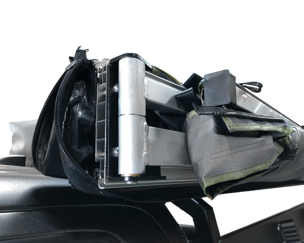 OVS HD Nomadic 270 - Awning, Driver Side, Grey Body, Green Trim & Black Travel Cover
