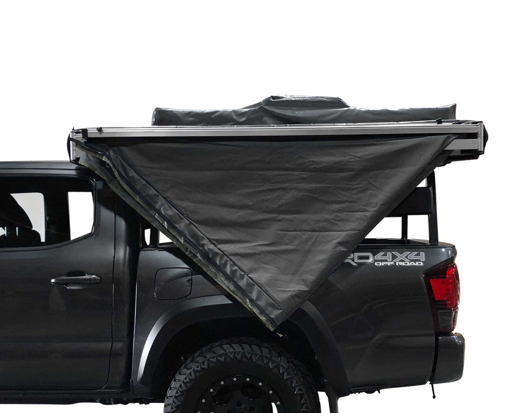 OVS HD Nomadic 270 - Awning, Driver Side, Grey Body, Green Trim & Black Travel Cover