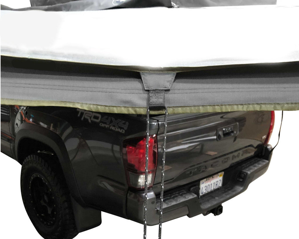 OVS HD Nomadic 270 - Awning, Passenger Side, Grey Body, Green Trim & Black Travel Cover