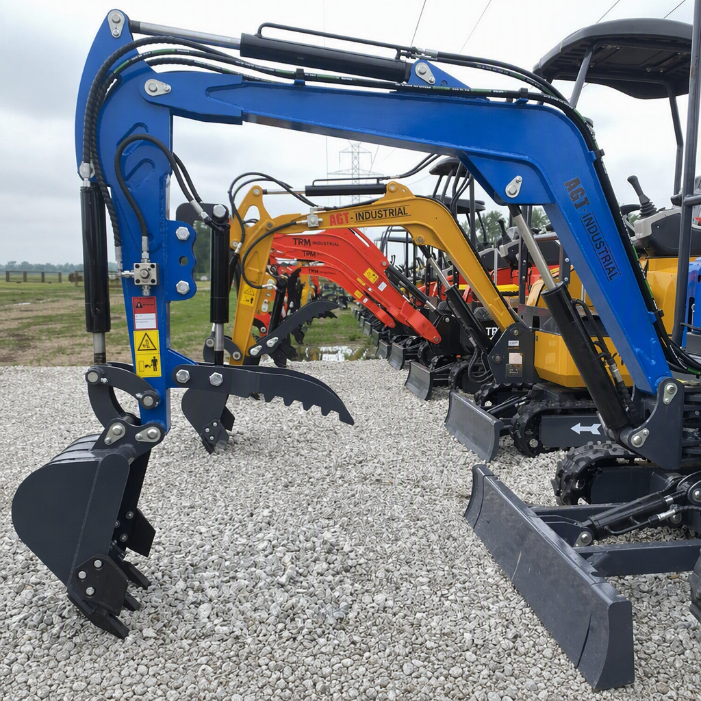 AGT 1.3 Ton Mini Excavator w/ Yanmar 18.4HP Diesel Engine, 89" Dig Depth, Retractable Tracks & Pilot Control | DM20YM