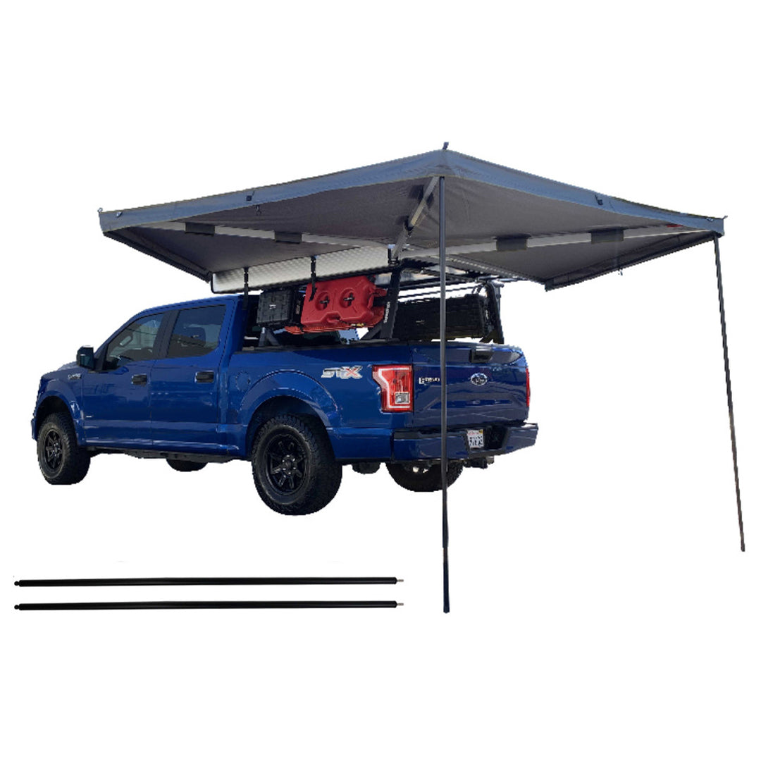 OVS HD Nomadic 270 LT - Awning, Driver Side, Grey Body, Green Trim W/Black Travel Bag