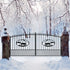 Our driveway gate is built to withstand harsh weather conditions like snow.#design_ox