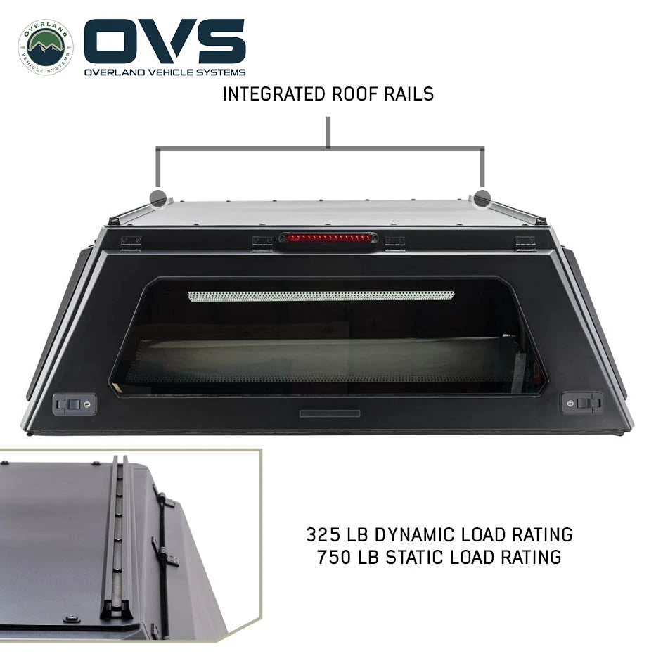 OVS Expedition - Truck Cap W/Full Wing Doors, Front and Rear Windows & 3rd Brake Light