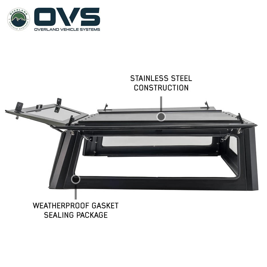 OVS Expedition - Truck Cap W/Full Wing Doors, Front and Rear Windows & 3rd Brake Light