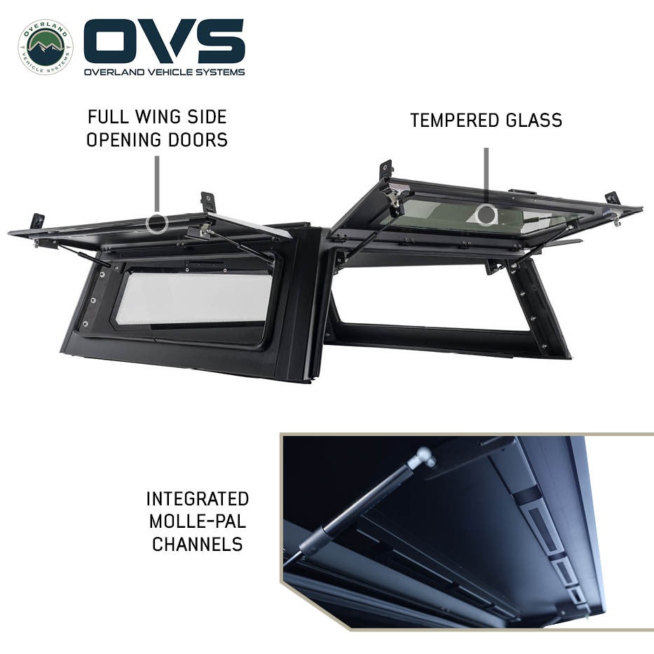 OVS Expedition - Truck Cap W/Full Wing Doors, Front and Rear Windows & 3rd Brake Light