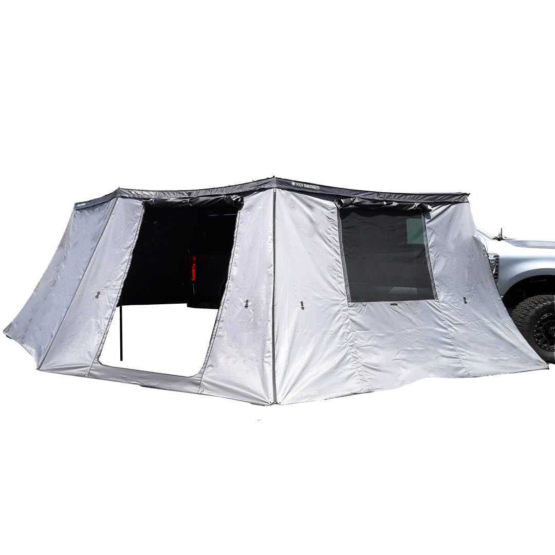 OVS XD Nomadic 270 - Awning, Lights, Black Out, Wall Kit, Grey Hex, Black Trim & Black Travel Cover
