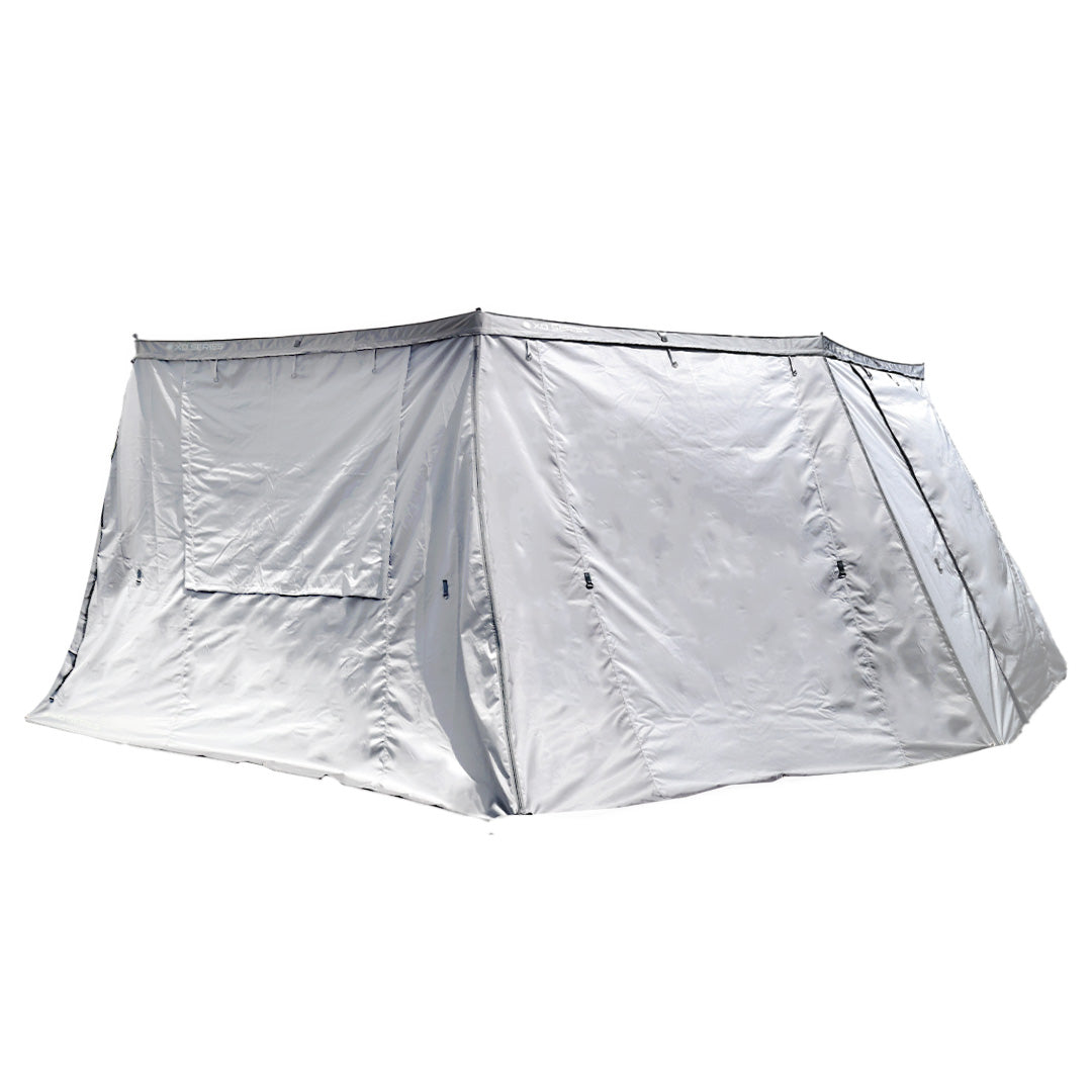 OVS XD Nomadic 270 - Awning, Lights, Black Out, Wall Kit, Grey Hex, Black Trim & Black Travel Cover