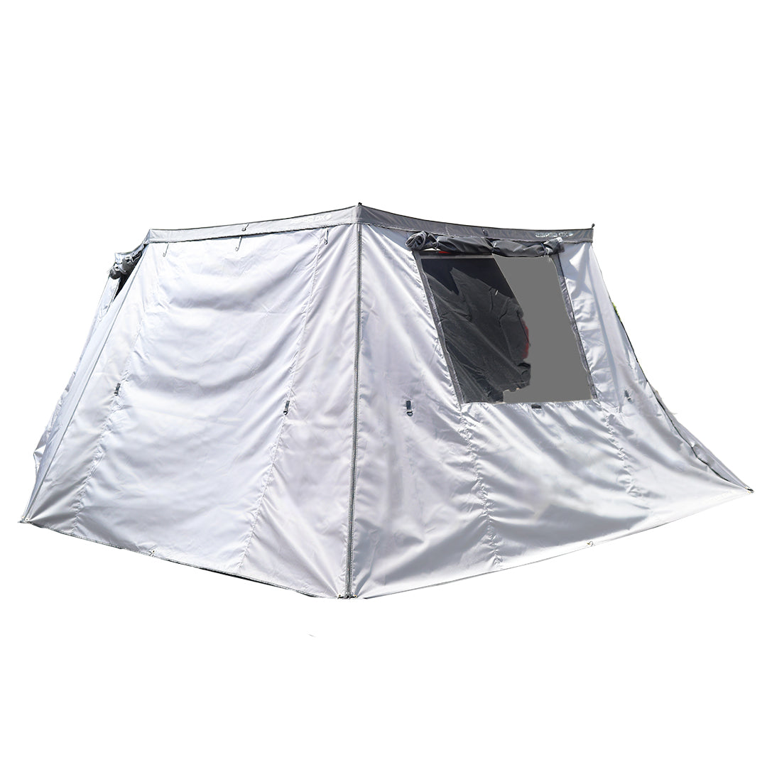OVS XD Nomadic 270 - Awning, Lights, Black Out, Wall Kit, Grey Hex, Black Trim & Black Travel Cover
