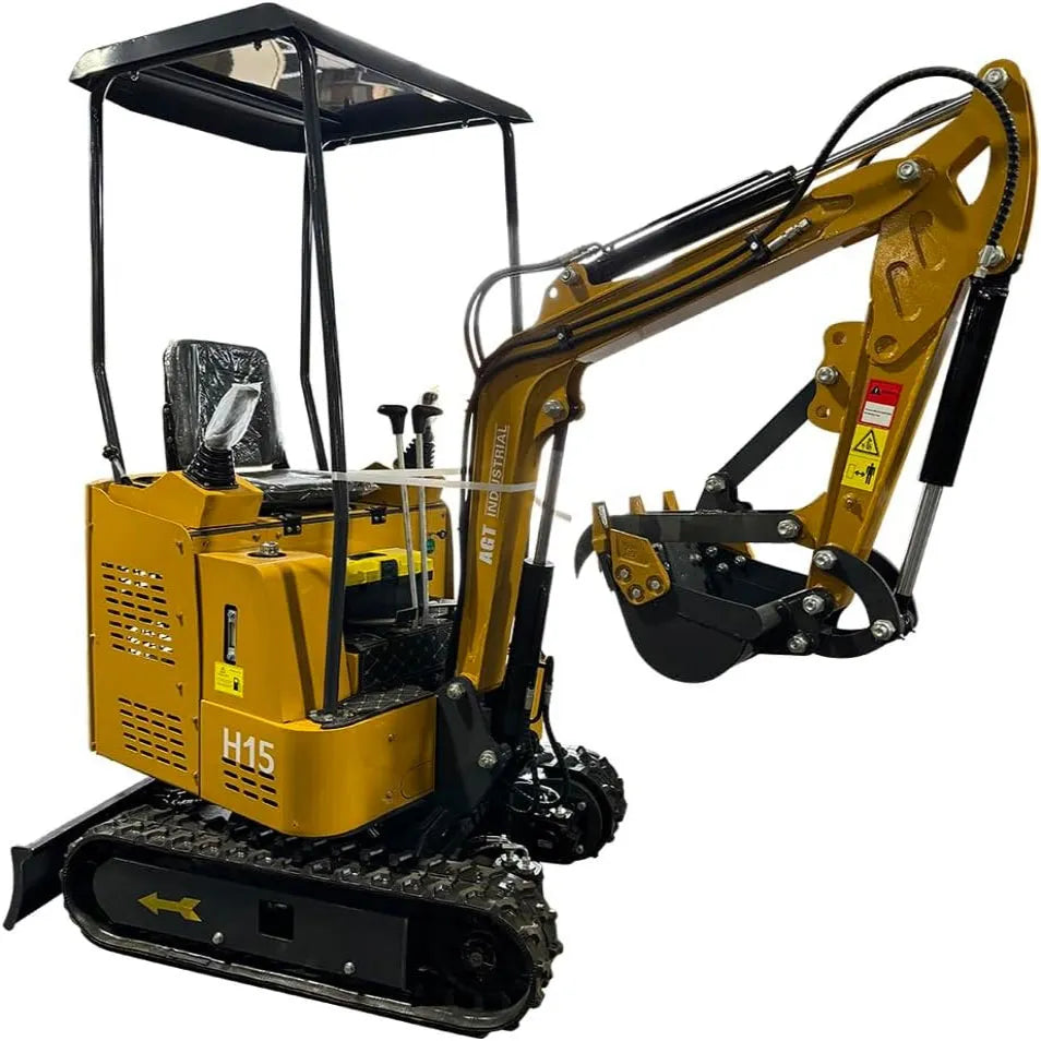 AGT 1 Ton Mini Excavator w/ R420D 11.5HP Engine, 65" Dig Depth, Pilot Control & LED Light | AGT-H15R