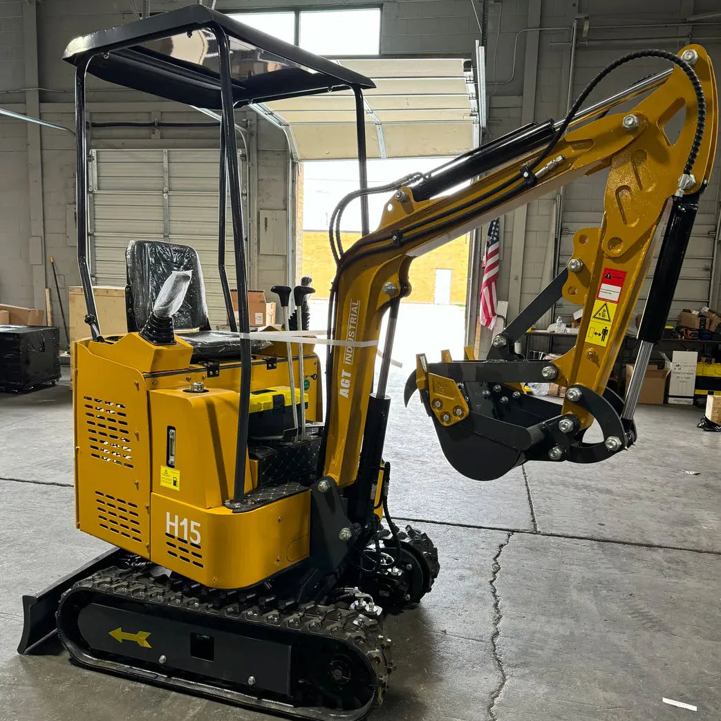 AGT 1 Ton Mini Excavator w/ R420D 11.5HP Engine, 65" Dig Depth, Pilot Control & LED Light | AGT-H15R