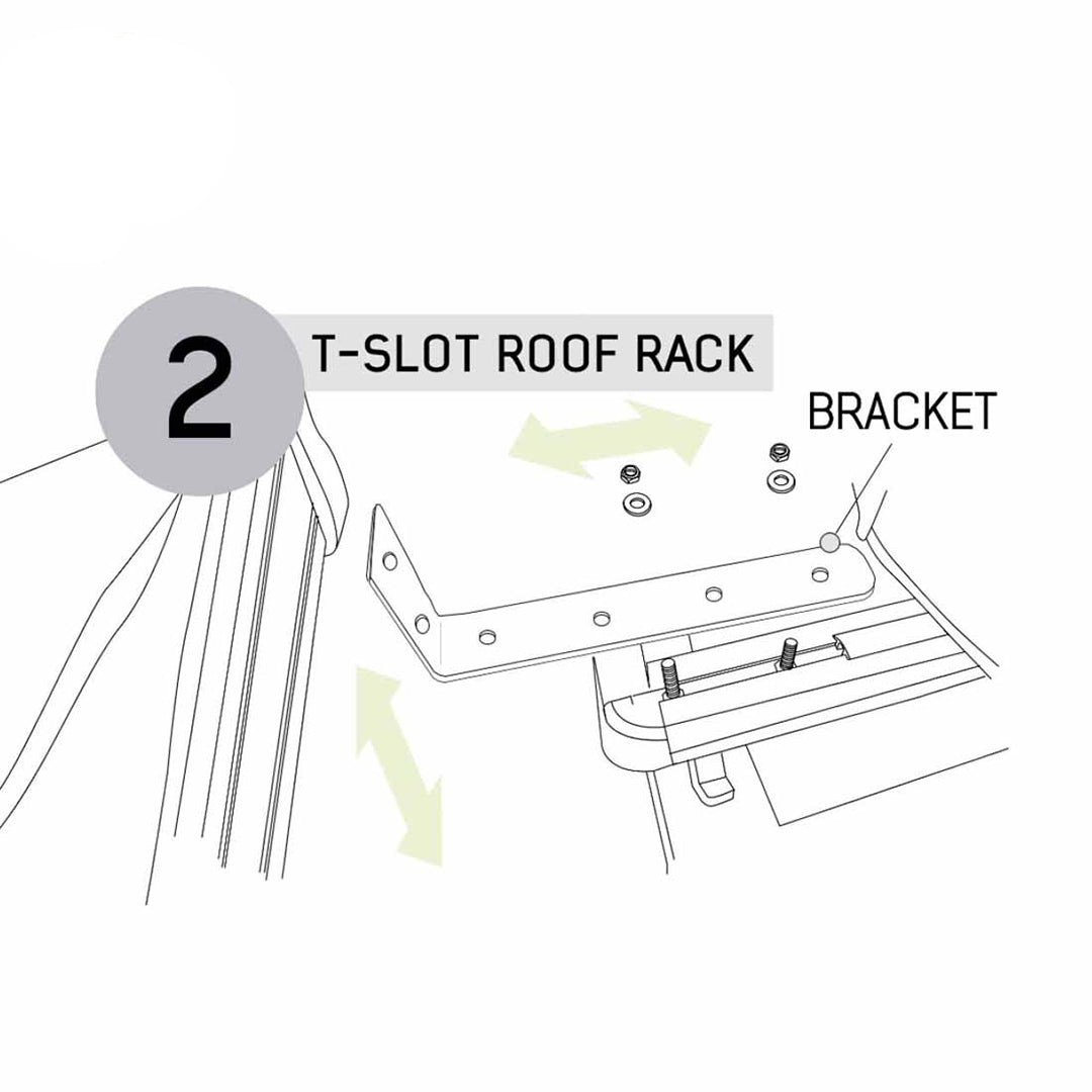 OVS HD Nomadic 270 LTE - Awning, Driver Side, Grey Body, Green Trim W/Black Travel Cover