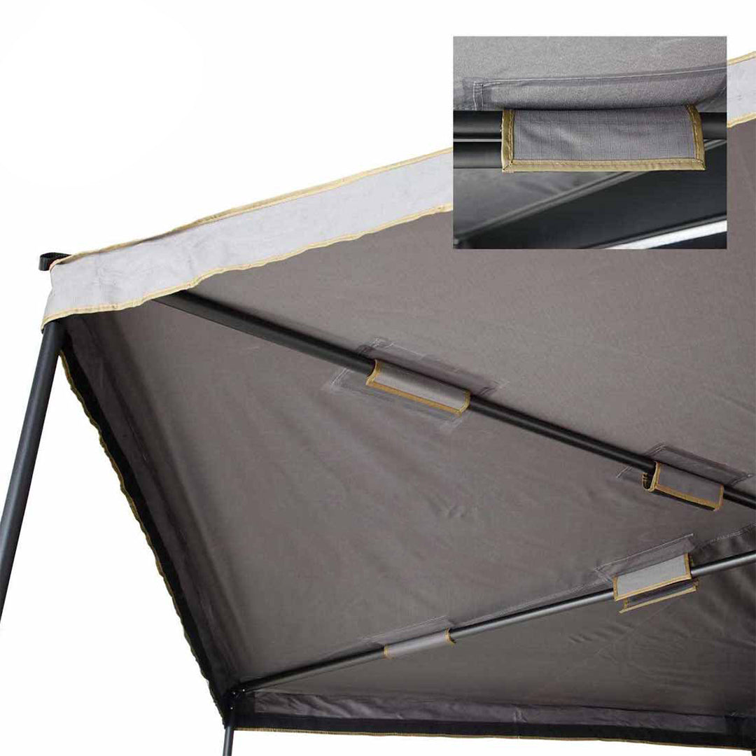 OVS HD Nomadic 270 LTE - Awning, Driver Side, Grey Body, Green Trim W/Black Travel Cover