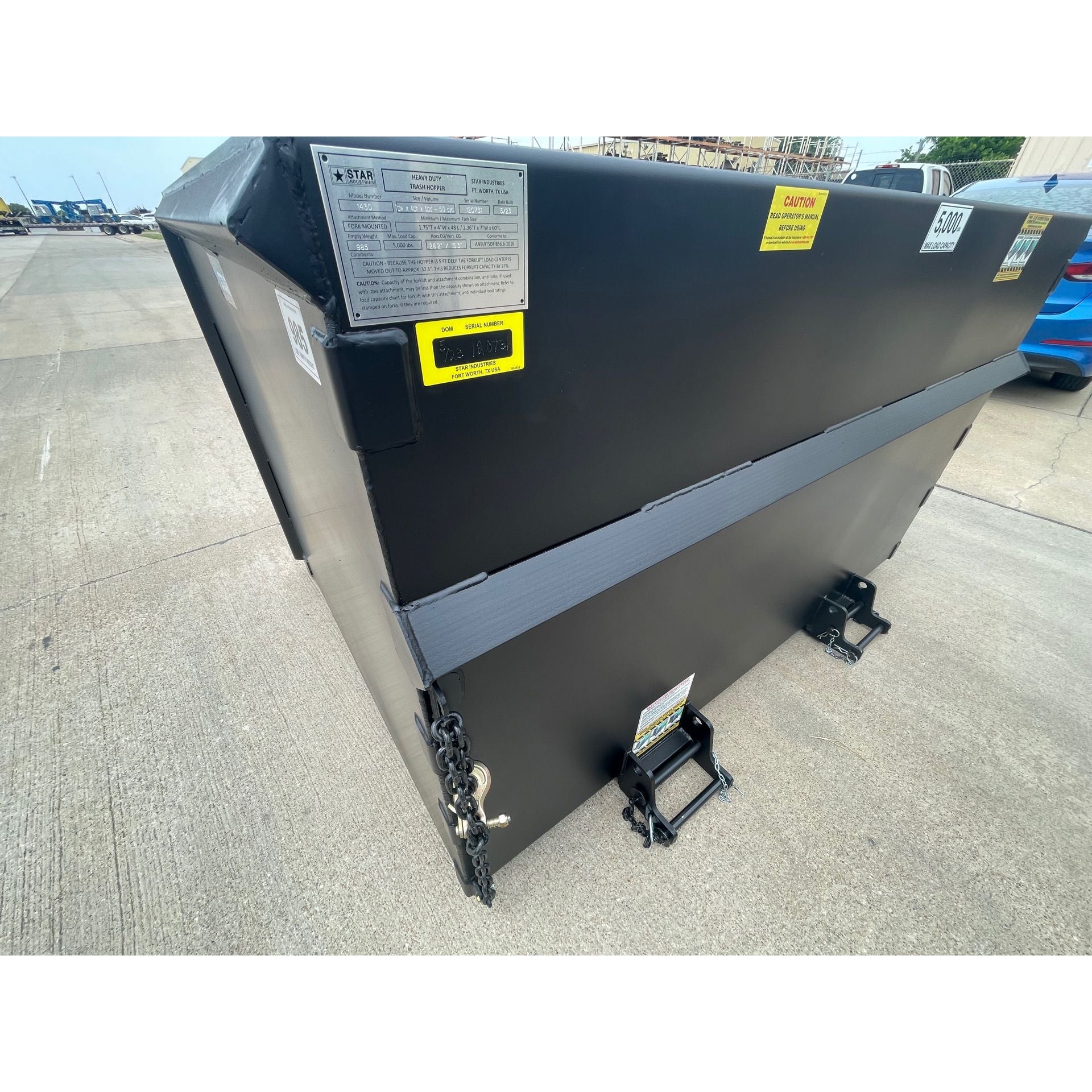 Star Industries Heavy Duty Forklift Trash Hoppers