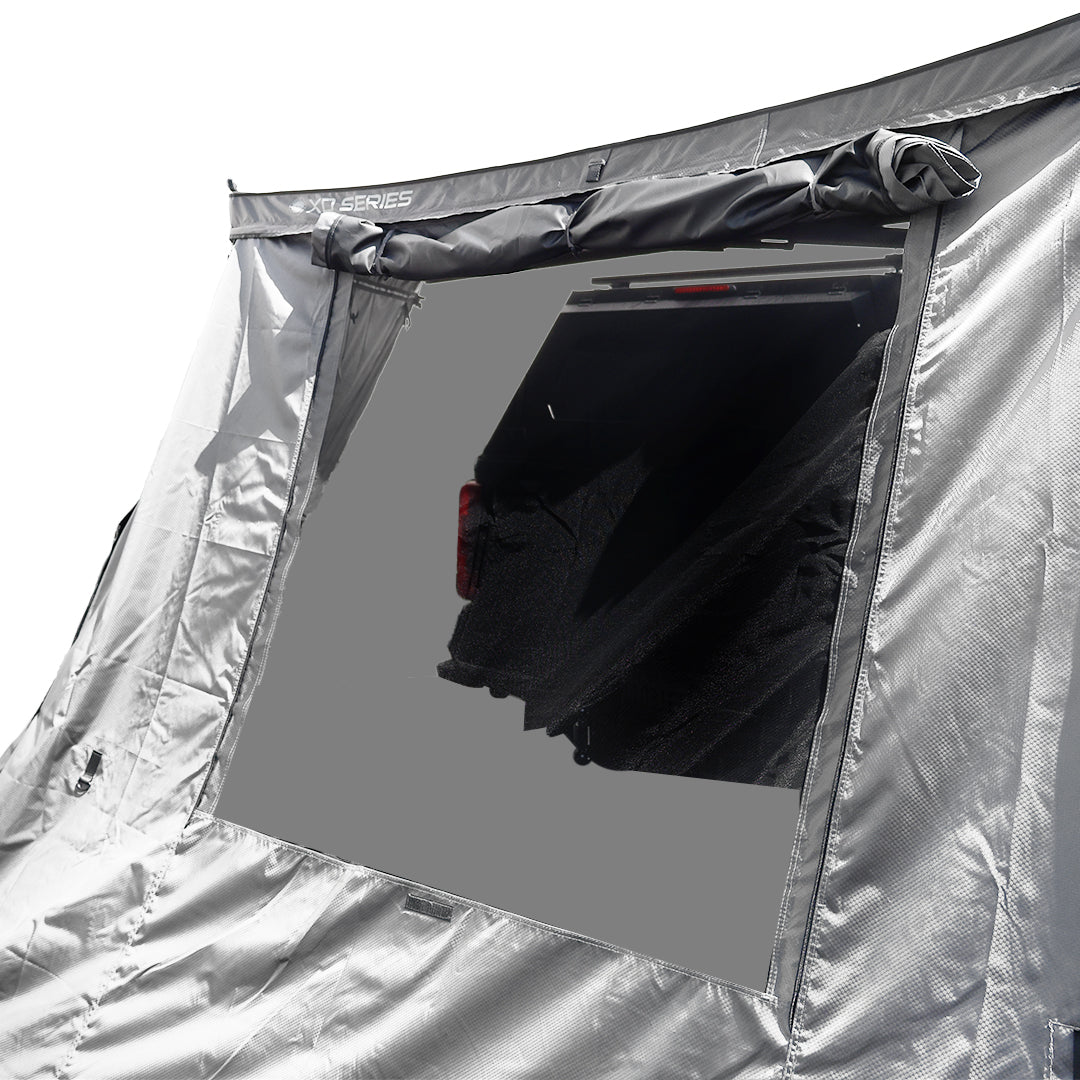 OVS XD Nomadic 270 - Awning, Lights, Black Out, Wall Kit, Grey Hex, Black Trim & Black Travel Cover