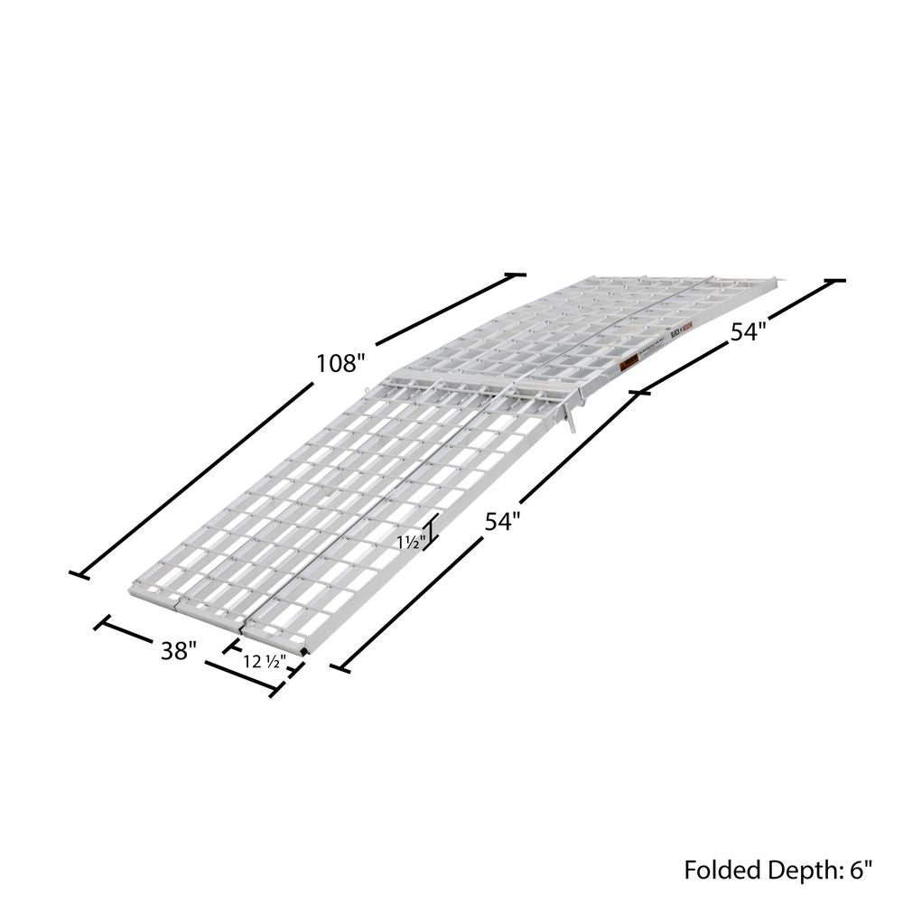 Black Widow Pro 9' 3-Piece Arched Folding Motorcycle Ramp