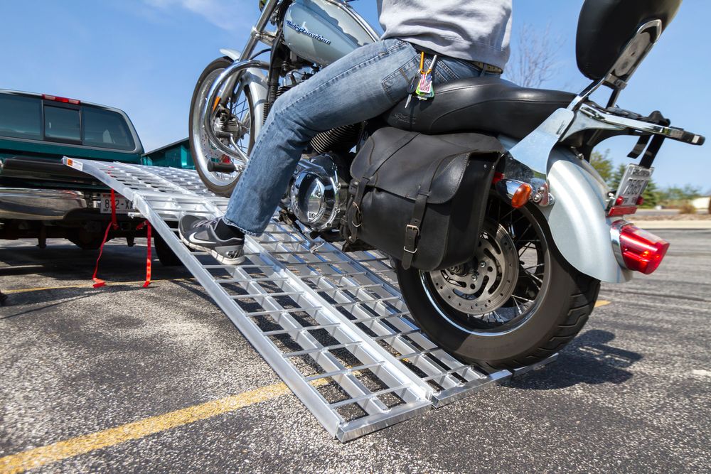 Black Widow Pro 10' 3-Piece Arched Folding Motorcycle Ramp