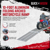 Black Widow Pro 10' 3-Piece Arched Folding Motorcycle Ramp