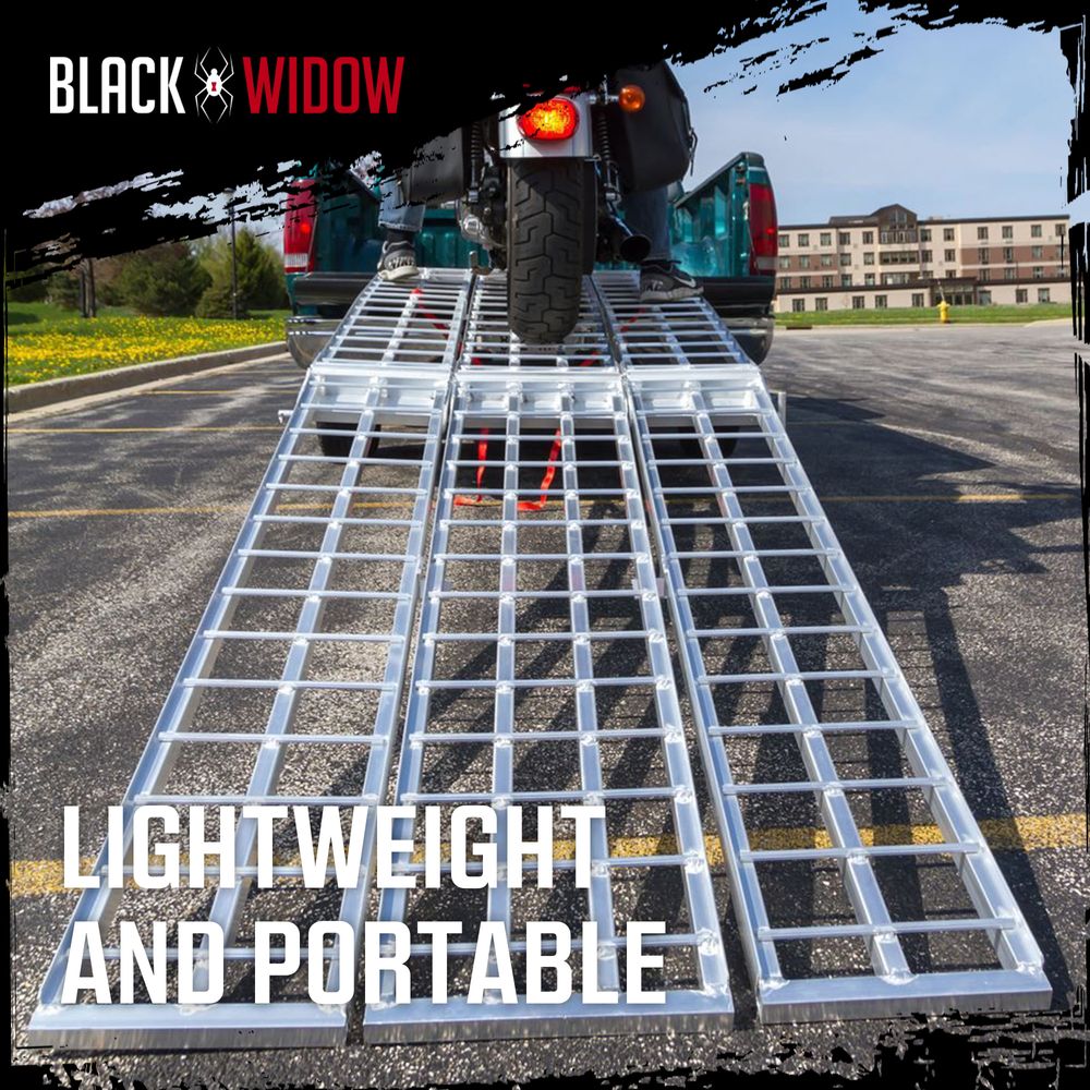 Black Widow Pro 10' 3-Piece Arched Folding Motorcycle Ramp