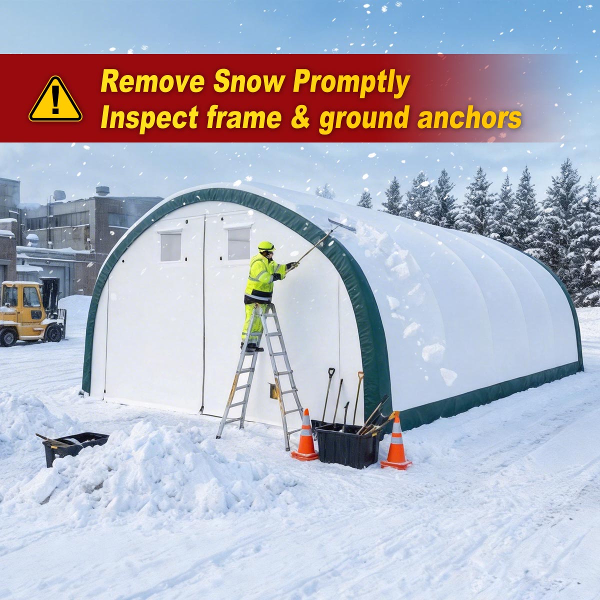 W20'xL30'xH12' Single Truss Arch Storage Shelter