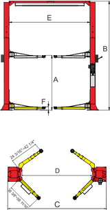 AMGO OH-10 Clear Floor Two Post Lift