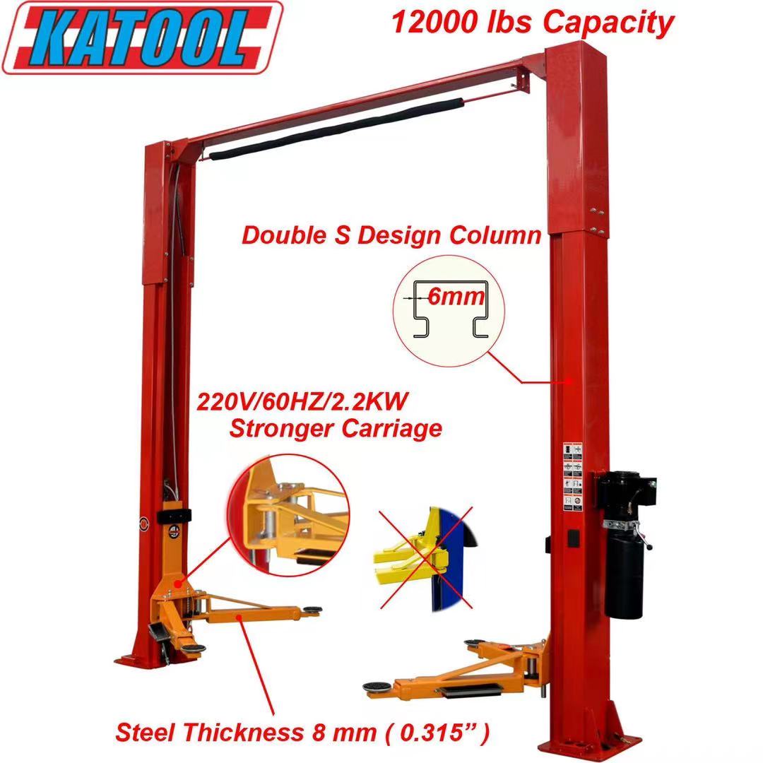 Katool KT-M120 12,000lbs Two Post Clear-floor Vehicle Lift