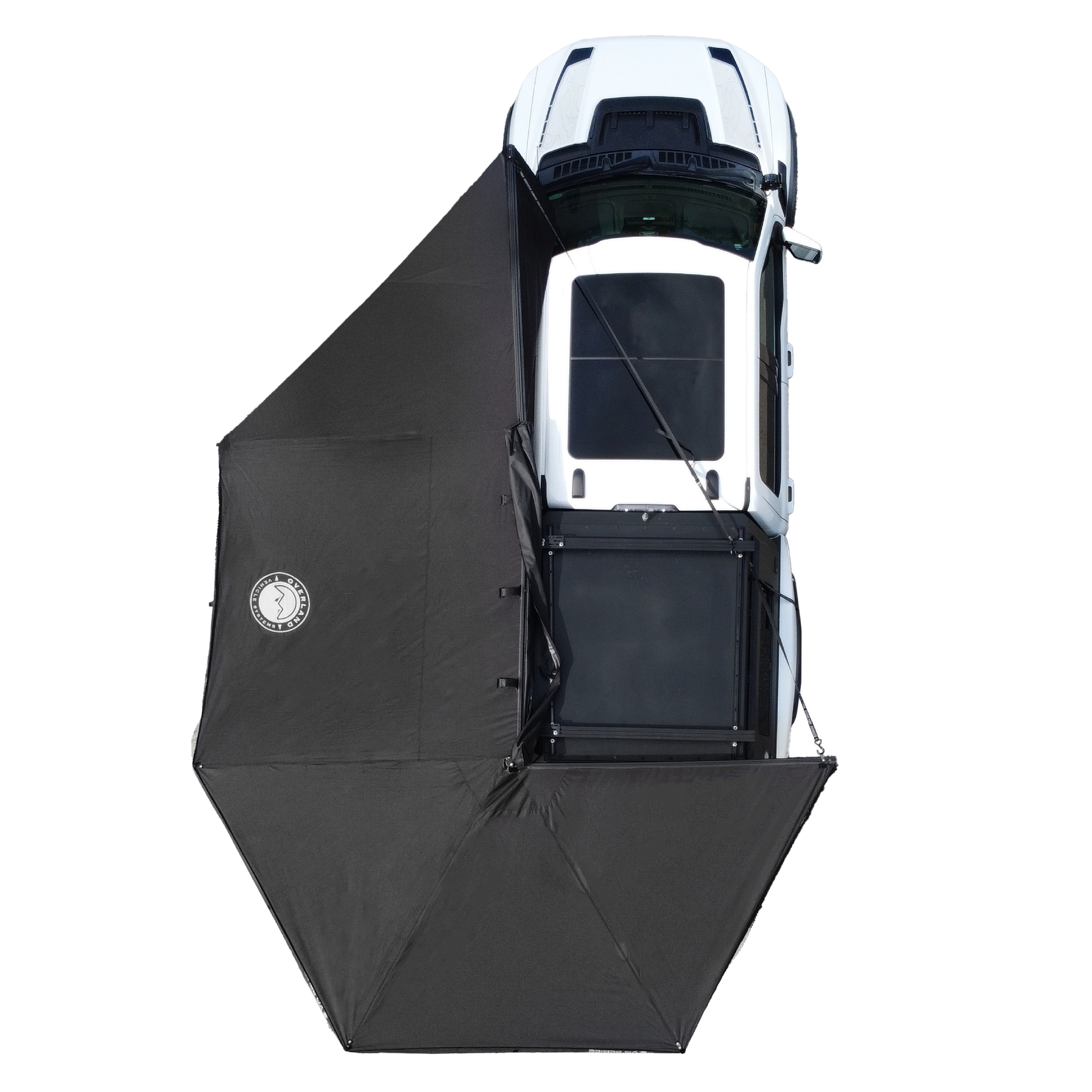 OVS XD Nomadic 270 - Awning W/Lights & Black Out , Driver Side, Black Body, Black Trim & Black Travel Cover - No Brackets, No Hardware