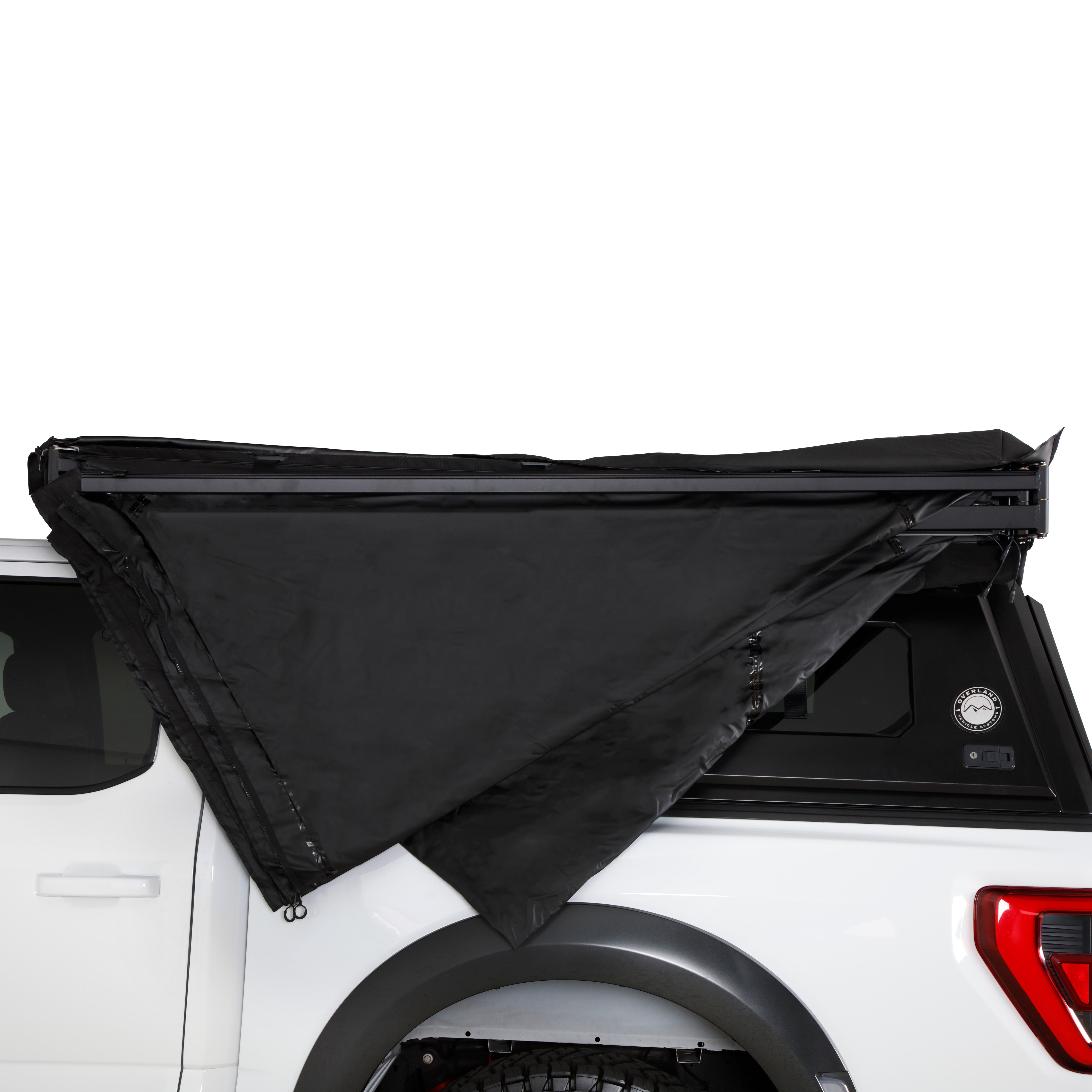 OVS XD Nomadic 270 - Awning W/Lights & Black Out , Driver Side, Black Body, Black Trim & Black Travel Cover - No Brackets, No Hardware