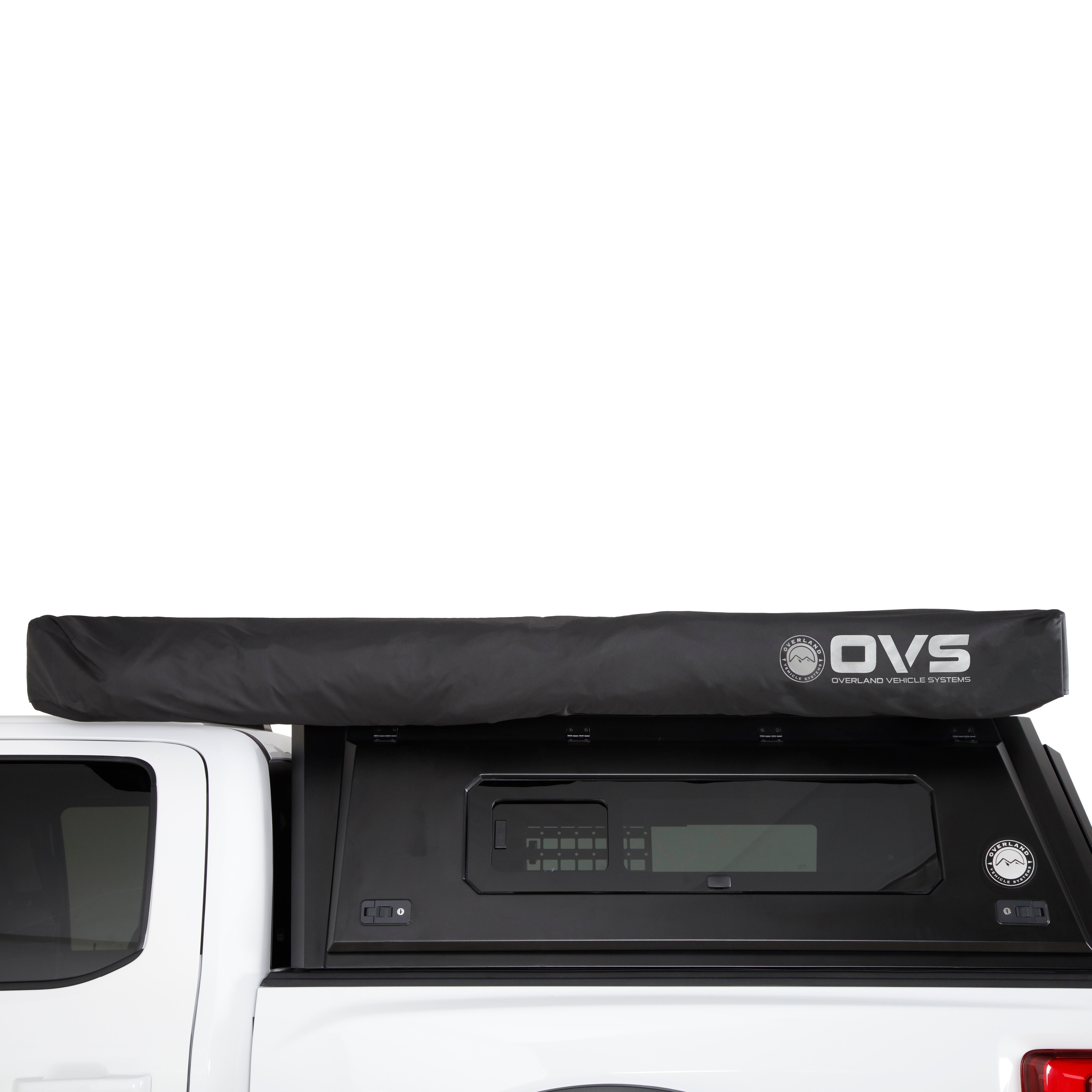 OVS XD Nomadic 270 - Awning W/Lights & Black Out , Driver Side, Black Body, Black Trim & Black Travel Cover - No Brackets, No Hardware