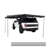 OVS XD Nomadic 270 - Awning W/Lights & Black Out , Driver Side, Black Body, Black Trim & Black Travel Cover - No Brackets, No Hardware