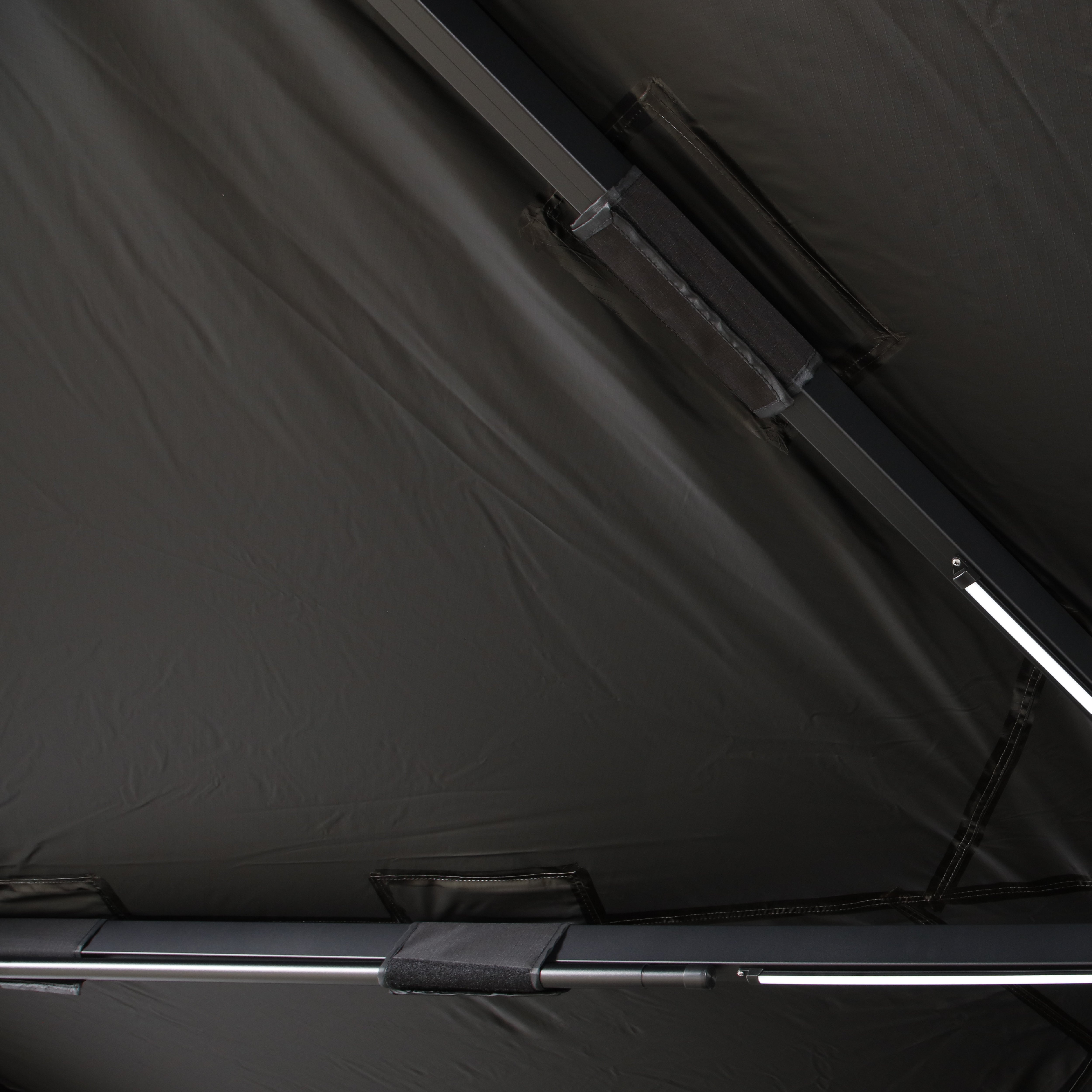 OVS XD Nomadic 270 - Awning W/Lights & Black Out , Driver Side, Black Body, Black Trim & Black Travel Cover - No Brackets, No Hardware