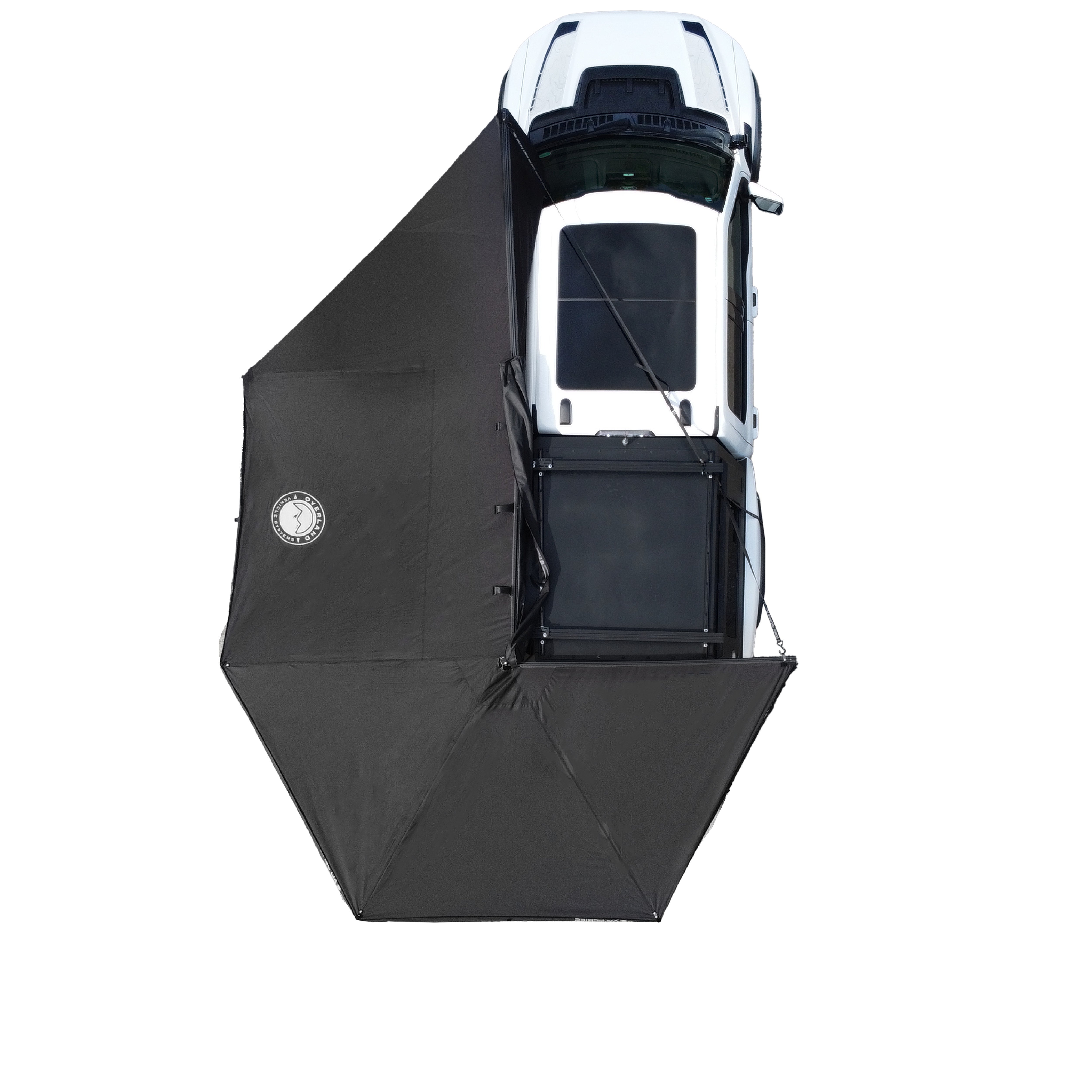 OVS XD Nomadic 270 - Awning W/Lights & Black Out , Driver Side, Black Body, Black Trim & Black Travel Cover - No Brackets, No Hardware