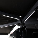 OVS XD Nomadic 270 - Awning W/Lights & Black Out , Passenger Side, Black Body, Black Trim & Black Travel Cover - No Brackets, No Hardware
