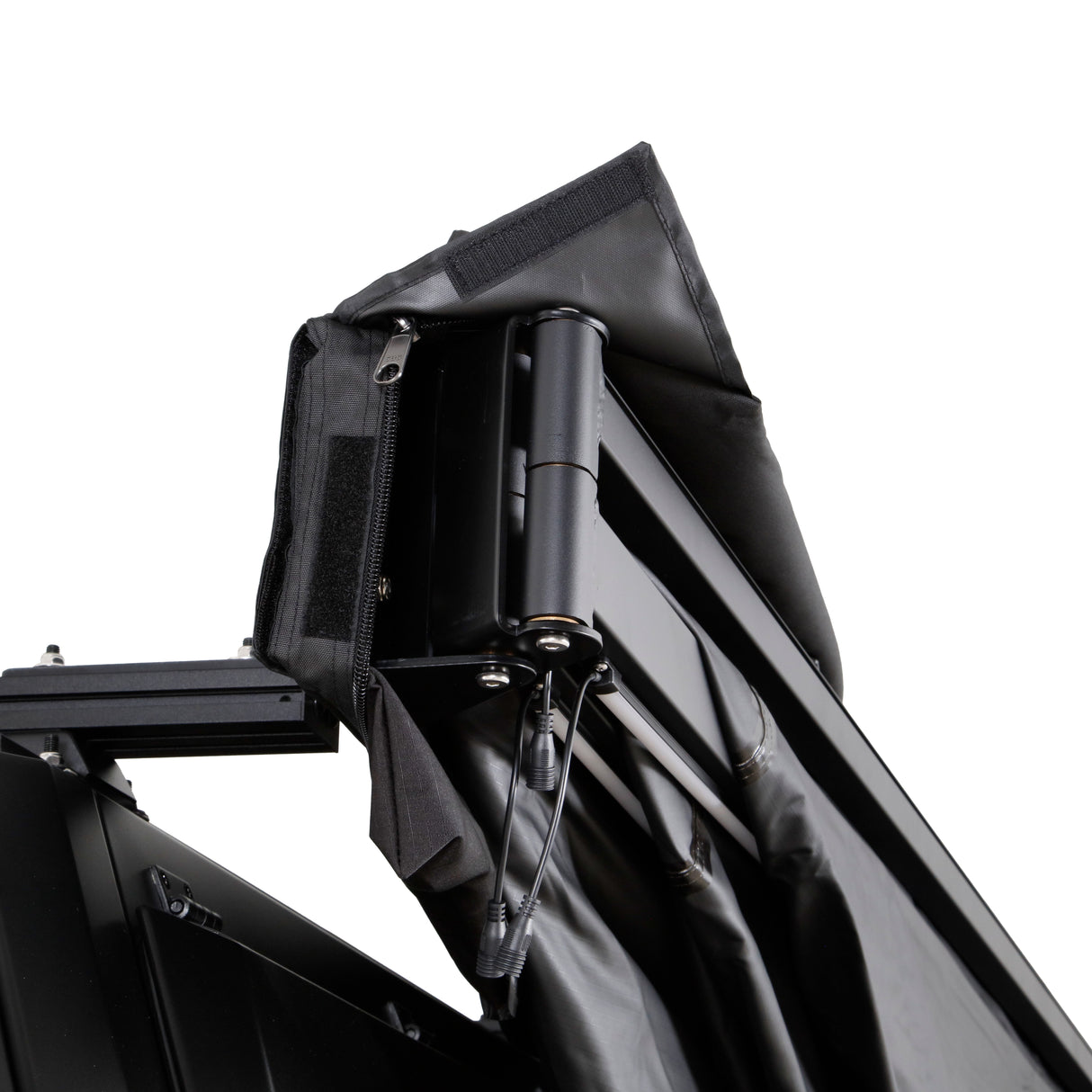 OVS XD Nomadic 270 - Awning W/Lights & Black Out , Passenger Side, Black Body, Black Trim & Black Travel Cover - No Brackets, No Hardware