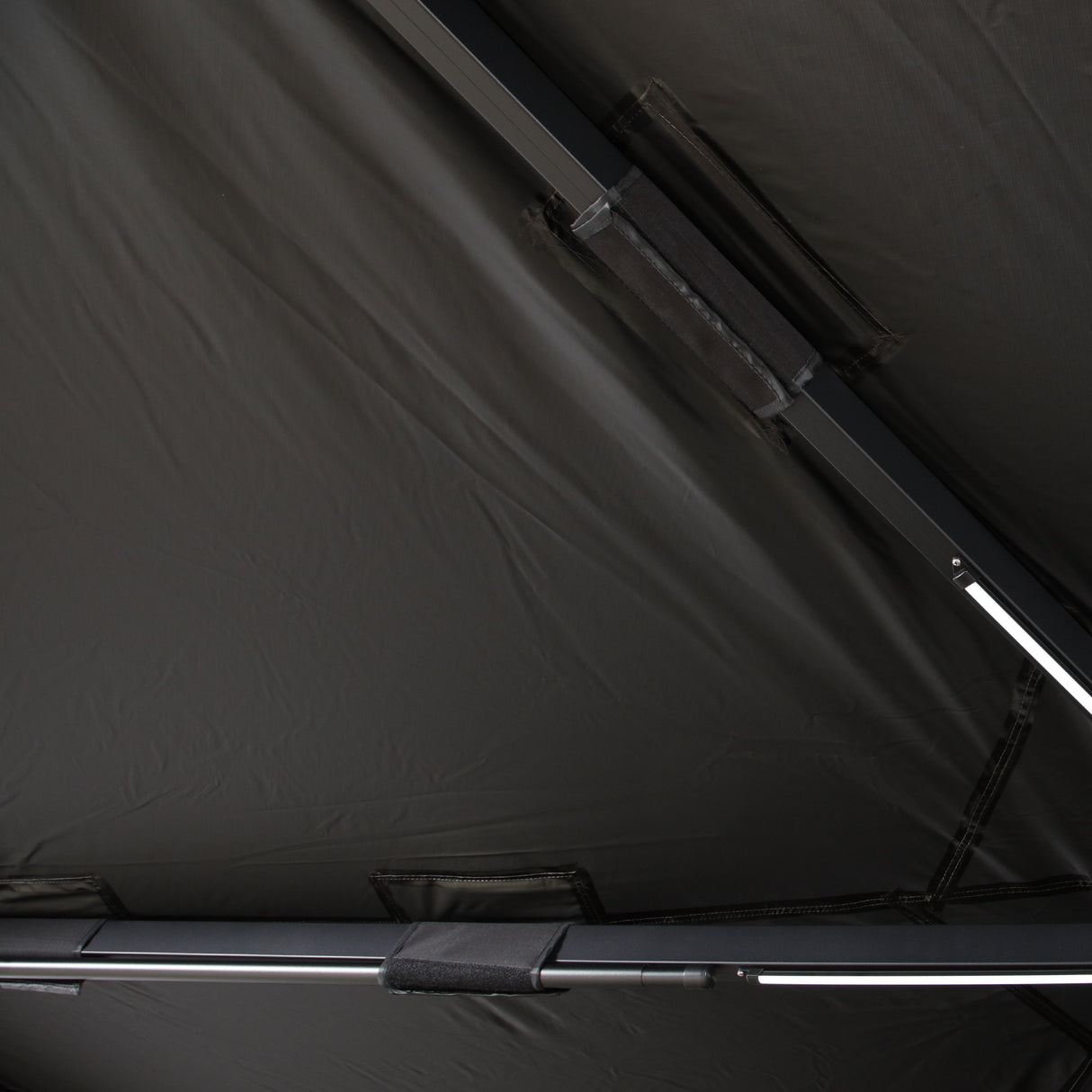 OVS XD Nomadic 270 - Awning W/Lights & Black Out , Passenger Side, Black Body, Black Trim & Black Travel Cover - No Brackets, No Hardware