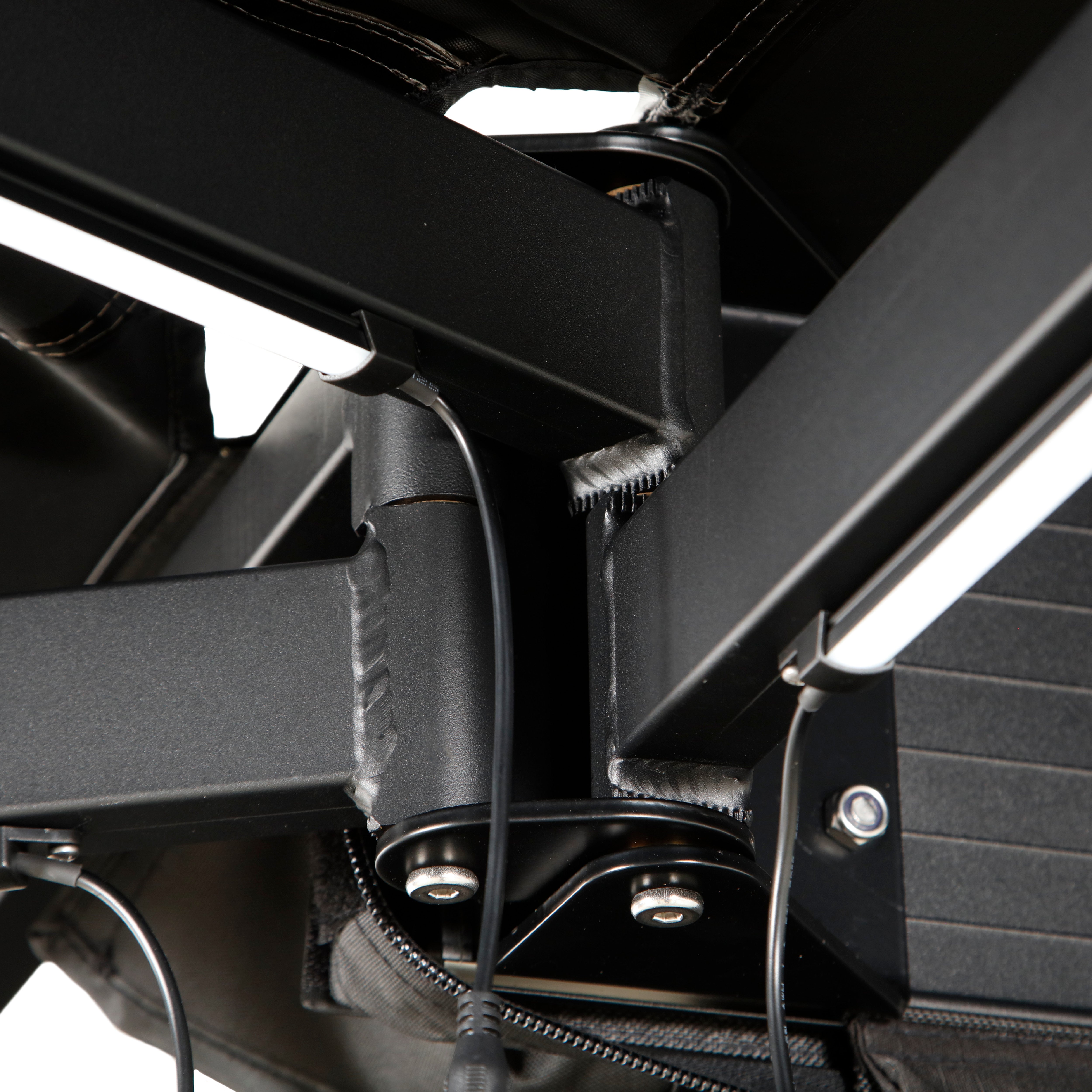 OVS XD Nomadic 270 - Awning W/Lights & Black Out , Passenger Side, Black Body, Black Trim & Black Travel Cover - No Brackets, No Hardware