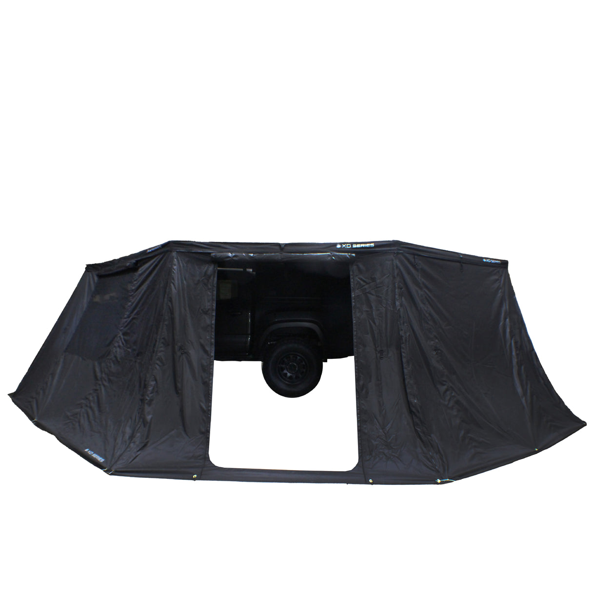 OVS XD Nomadic 270 - Awning, Lights, Black Out, Wall Kit, Grey Hex, Black Trim & Black Travel Cover