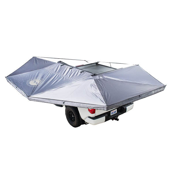 OVS XD Nomadic 270 - Awning W/Lights & Black Out Grey Hex, Black Trim & Black Travel Cover