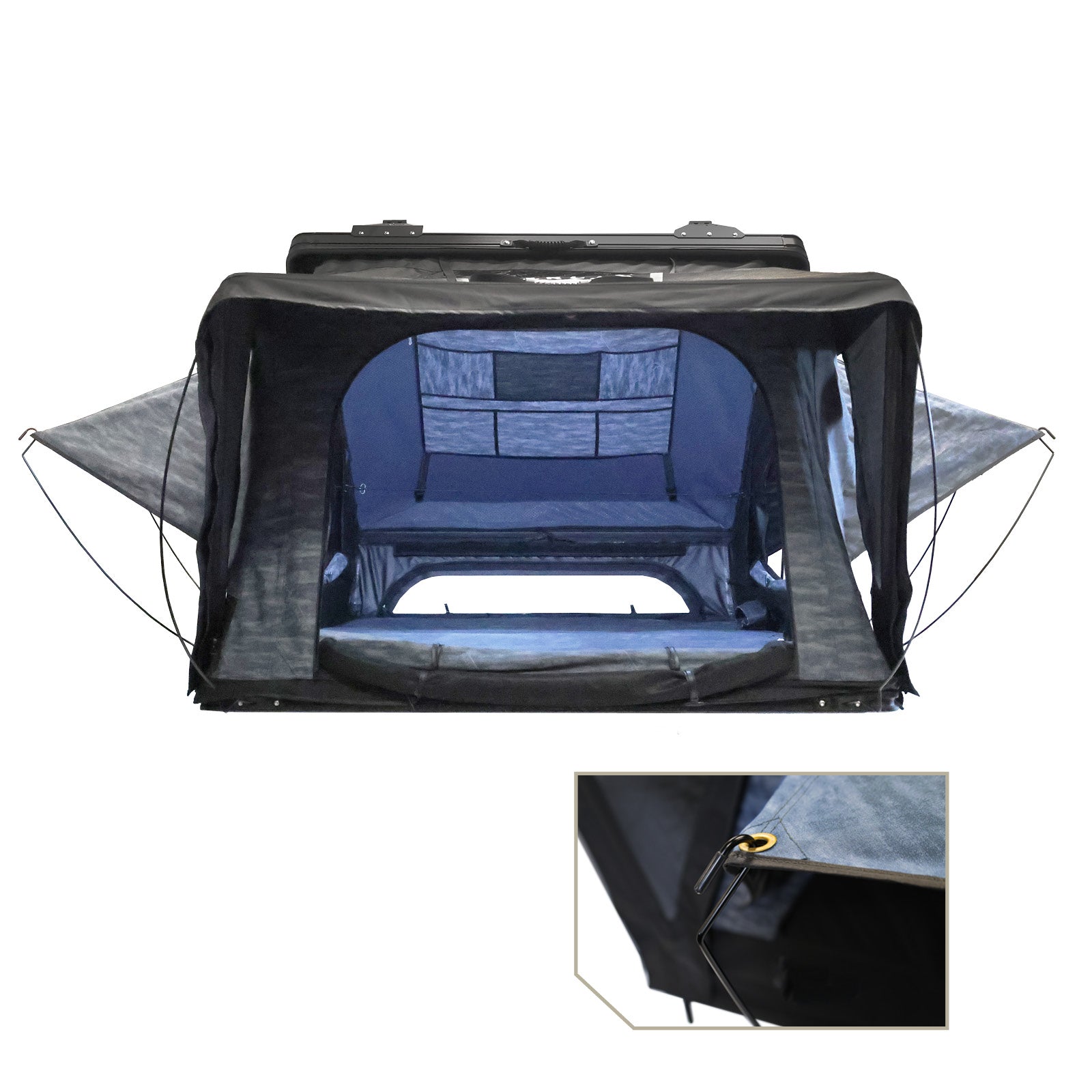 OVS XD Atlas 2 - Cantilever Hard Shell Roof Top Tent, 2 Person, Blue Body & Black Rainfly