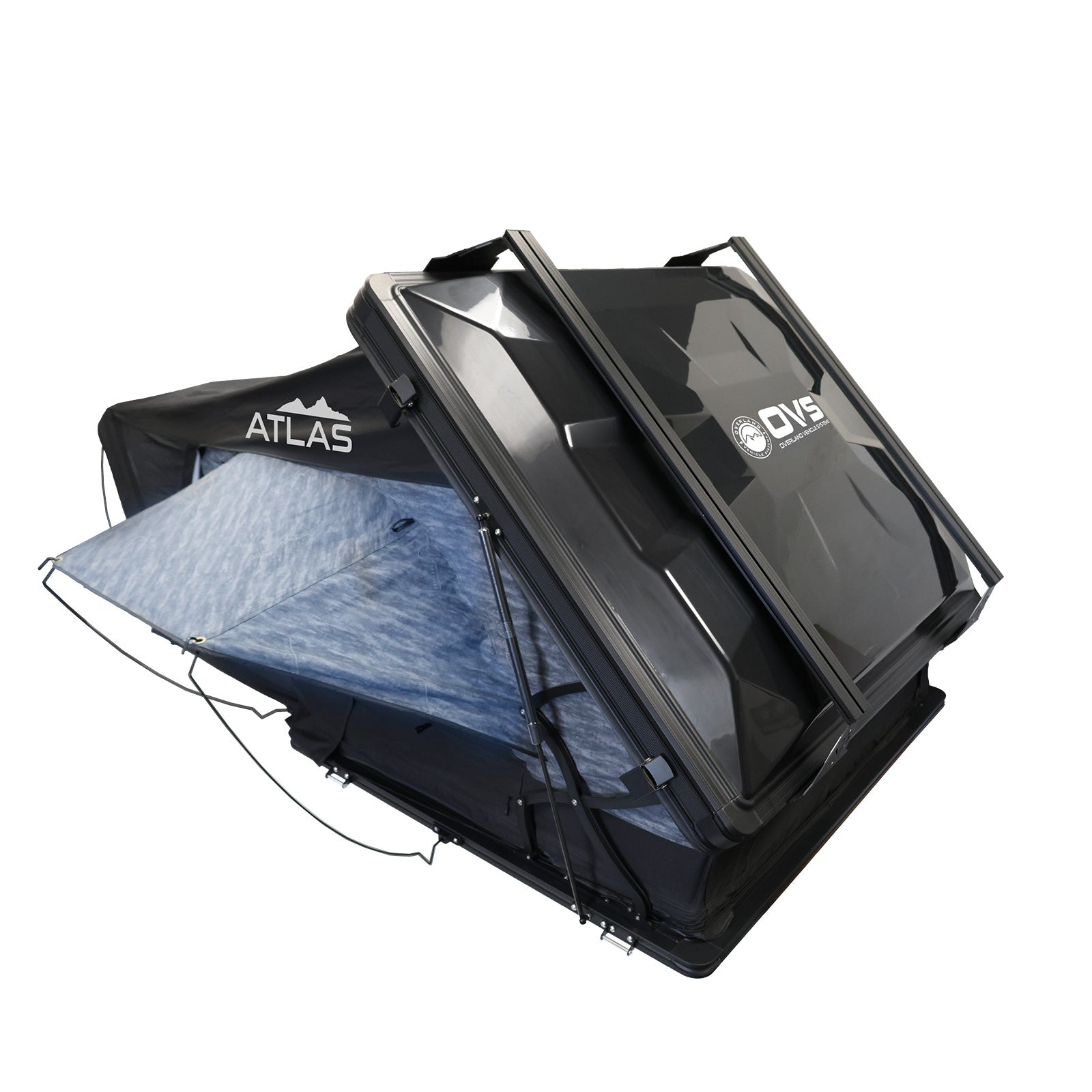 OVS XD Atlas 2 - Cantilever Hard Shell Roof Top Tent, 2 Person, Blue Body & Black Rainfly