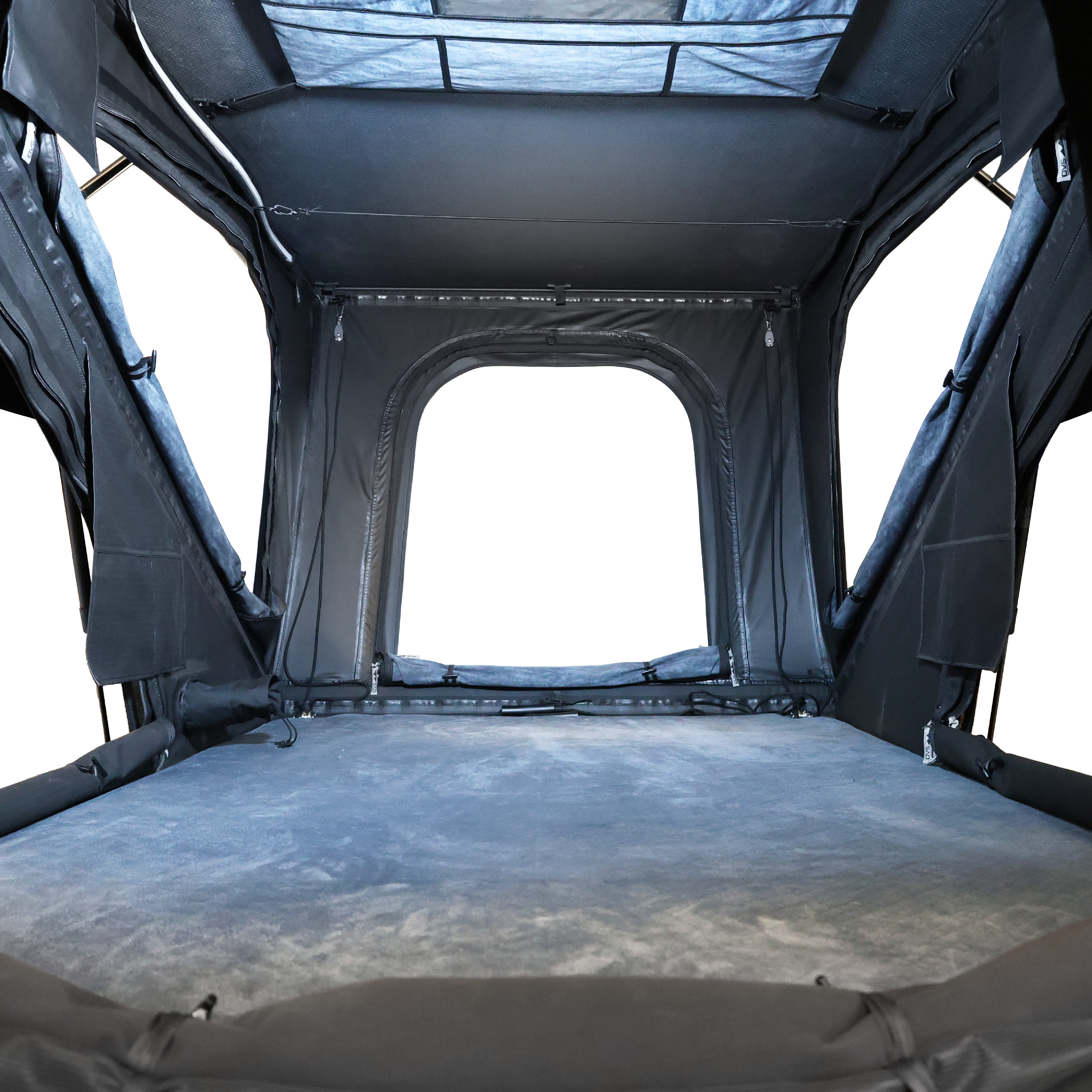 OVS XD K2 - Clamshell/Pop Up Aluminum Hard Shell Roof Top Tent - 2 Person, Blue Body & Black Rainfly