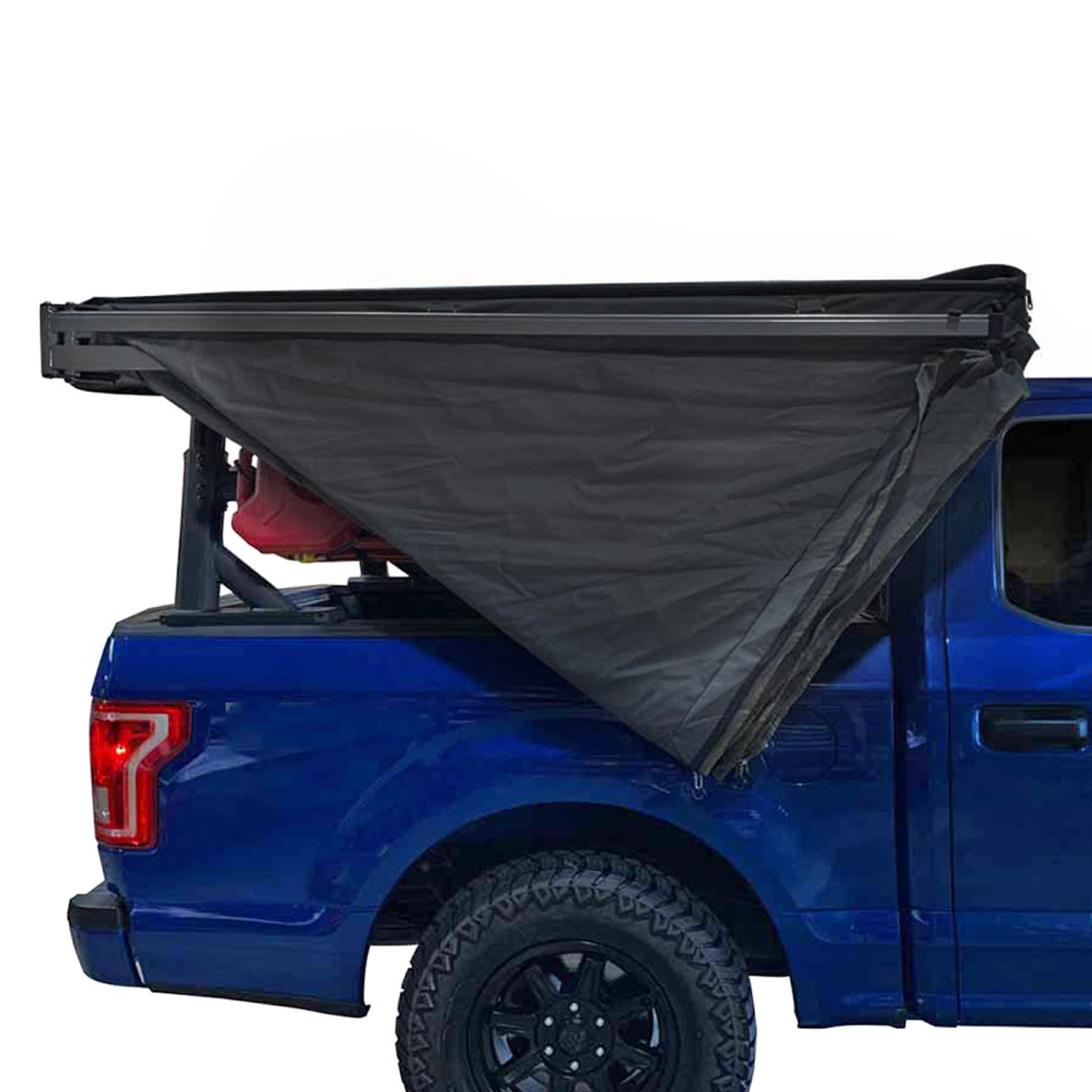 OVS XD Nomadic 270 LT - Awning w/ Lights, Passenger Side, Black Body, Black Trim W/Black Travel Bag