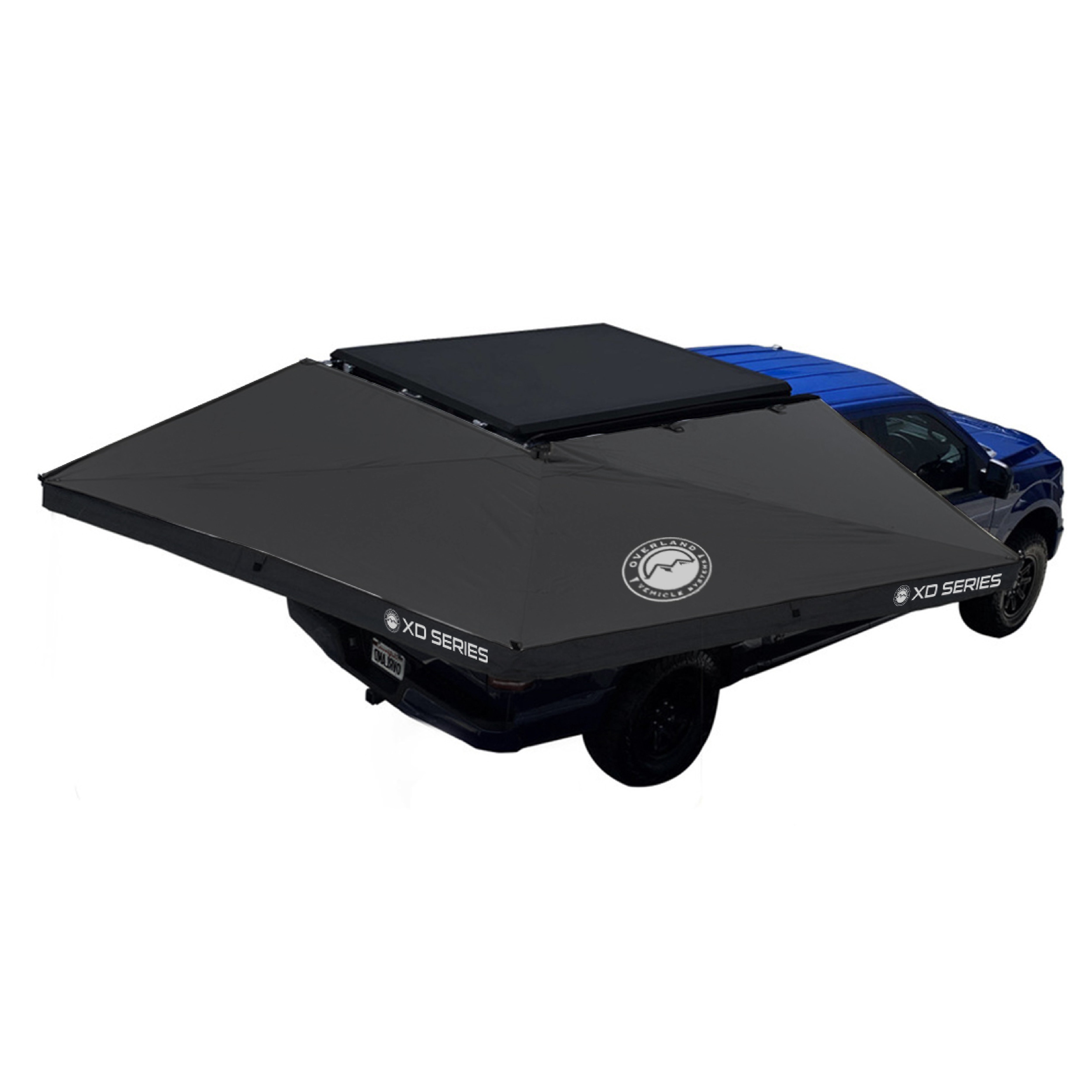 OVS XD Nomadic 270 LT - Awning w/ Lights, Passenger Side, Black Body, Black Trim W/Black Travel Bag
