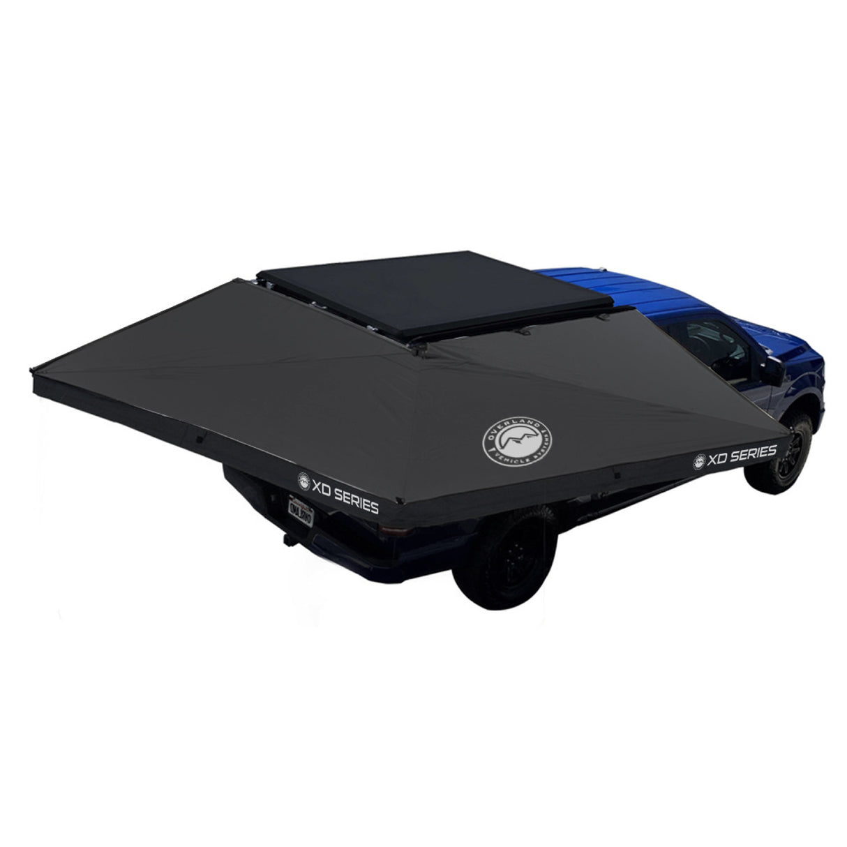 OVS XD Nomadic 270 LT - Awning w/ Lights, Passenger Side, Black Body, Black Trim W/Black Travel Bag