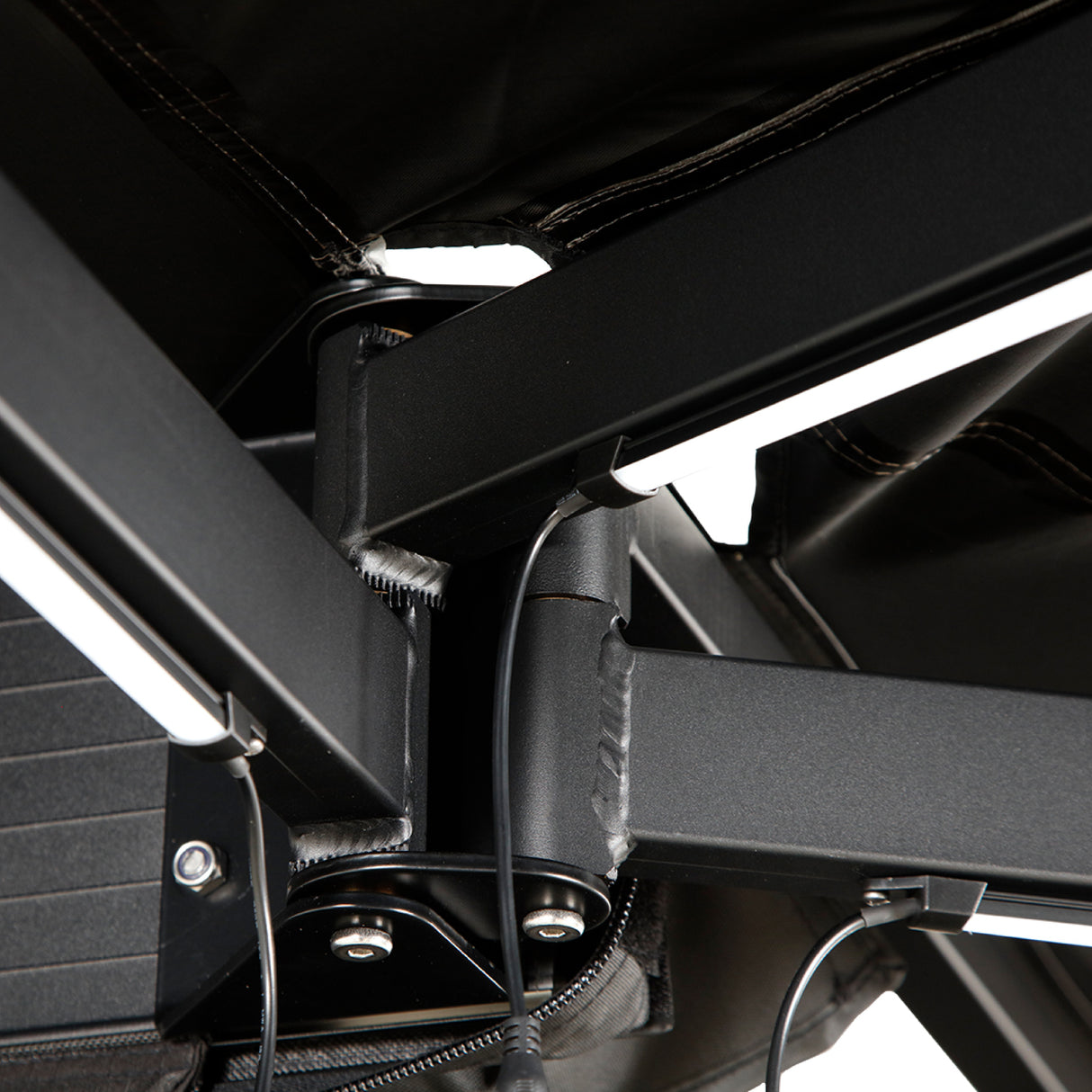 OVS XD Nomadic 270 LT - Awning w/ Lights, Driver Side, Black Body, Black Trim W/Black Travel Bag