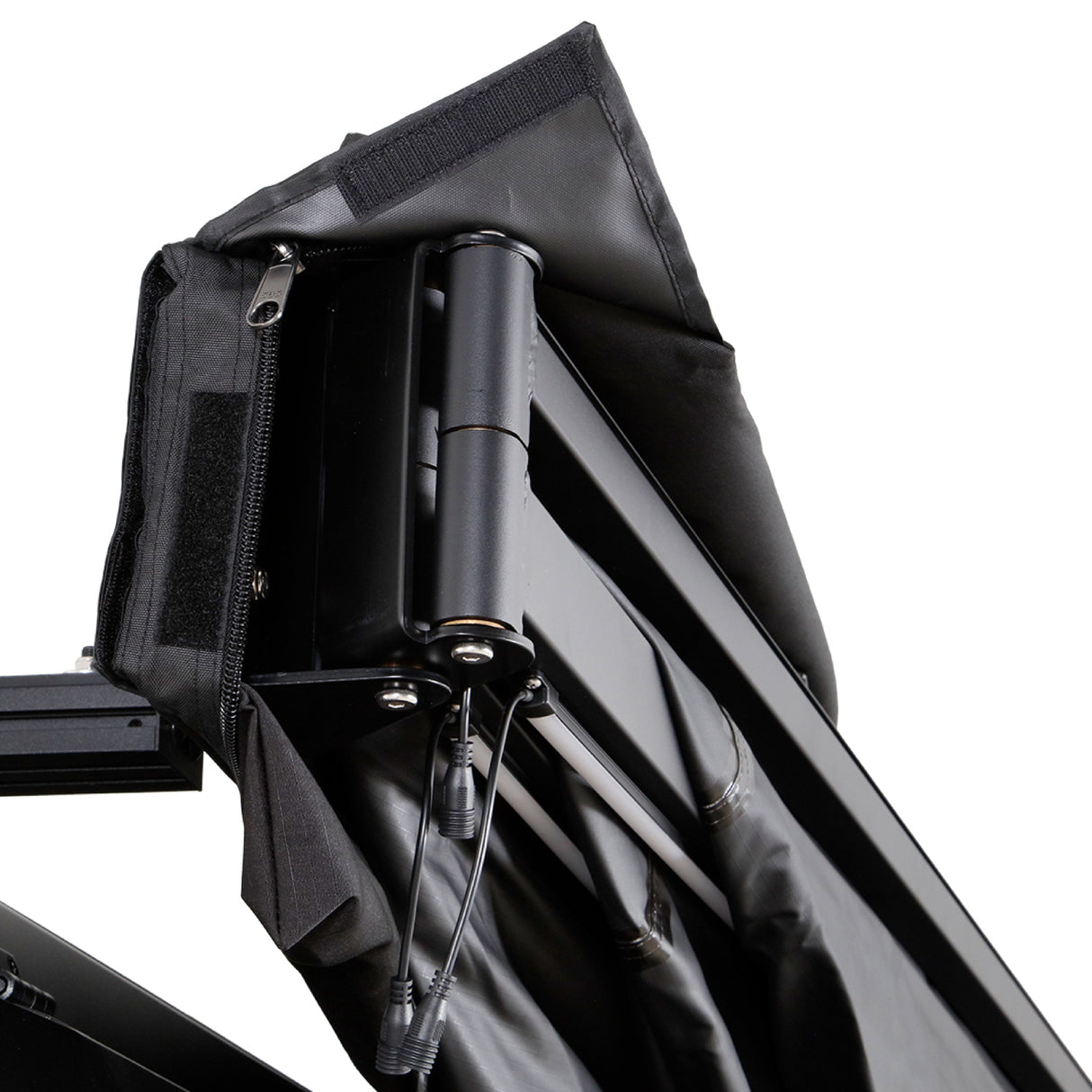 OVS XD Nomadic 270 LT - Awning w/ Lights, Passenger Side, Black Body, Black Trim W/Black Travel Bag
