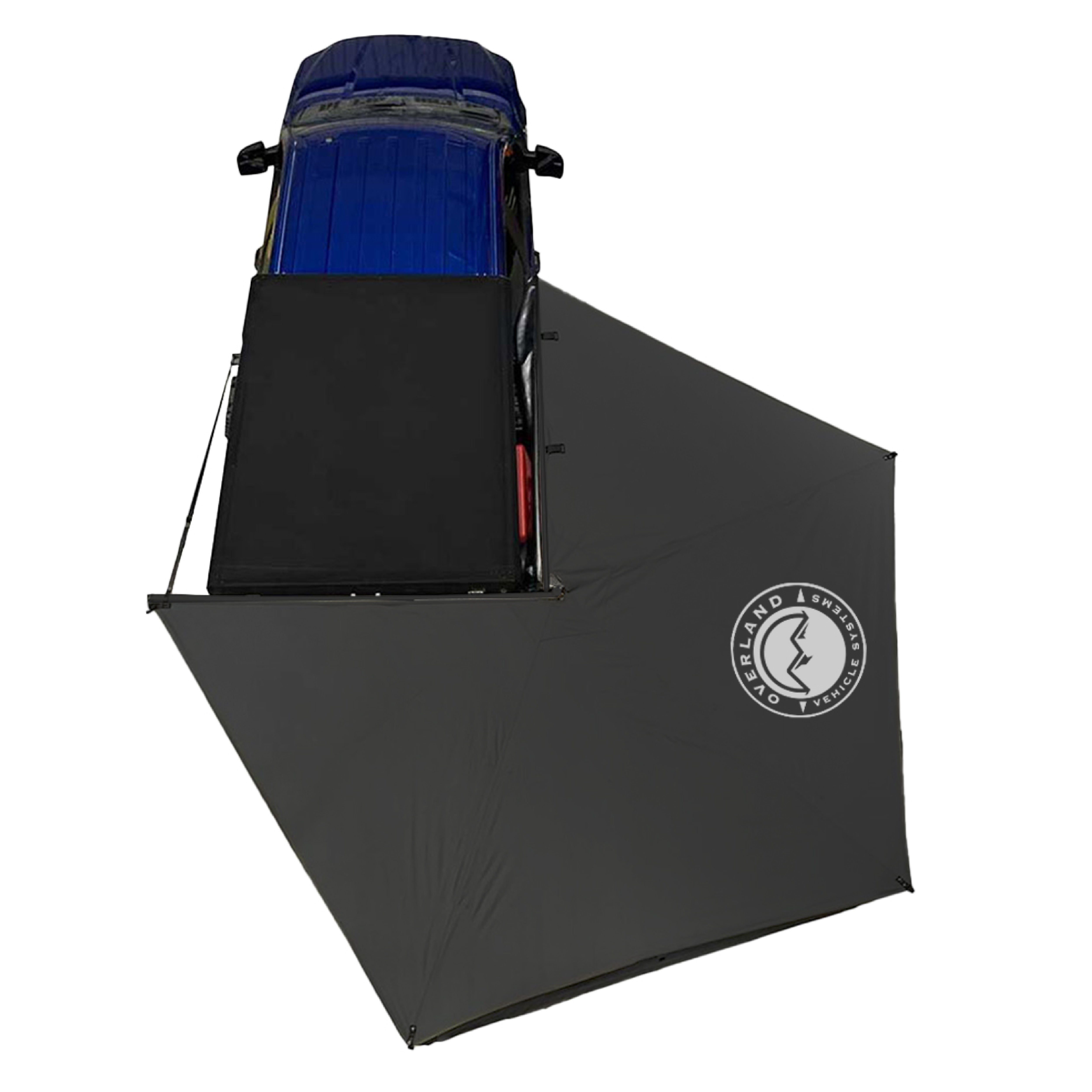 OVS XD Nomadic 270 LT - Awning w/ Lights, Passenger Side, Black Body, Black Trim W/Black Travel Bag