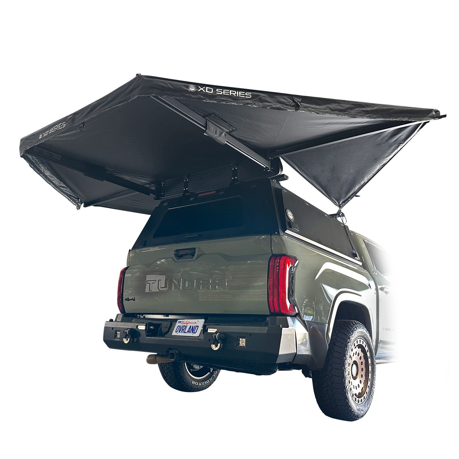 OVS XD Nomadic 315 - Rear Awning Universal, Black Body, Black Trim W/Black Travel Bag